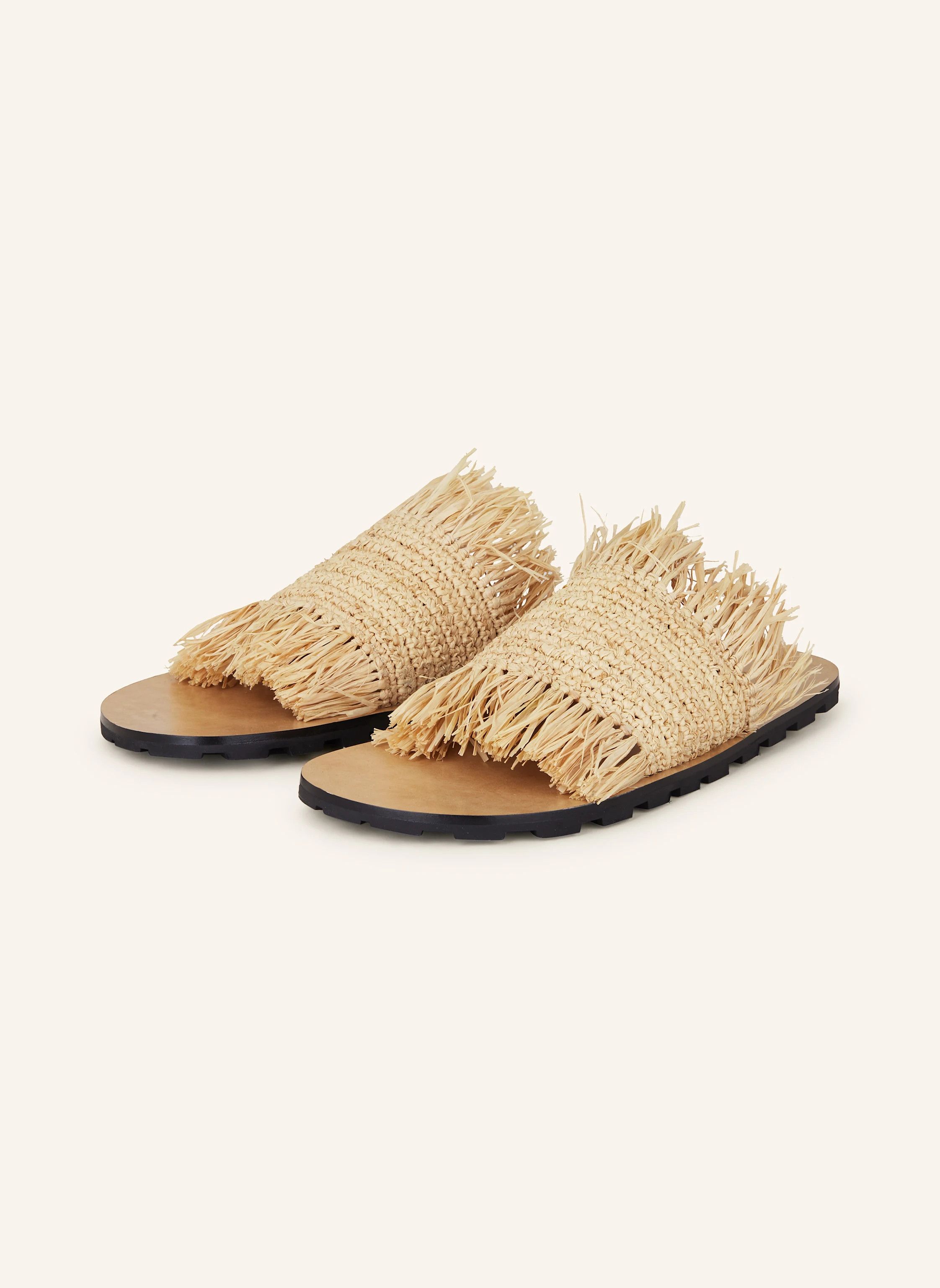 Jil Sander o1loc1c0426 Flat Straw Sandals in Light Brown Size US 6 / IT 36 - 1 Thumbnail