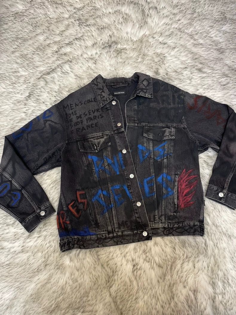 Balenciaga Balenciaga Graffiti Denim Jacket - dmc Size US XL / EU 56 / 4 - 1 Thumbnail