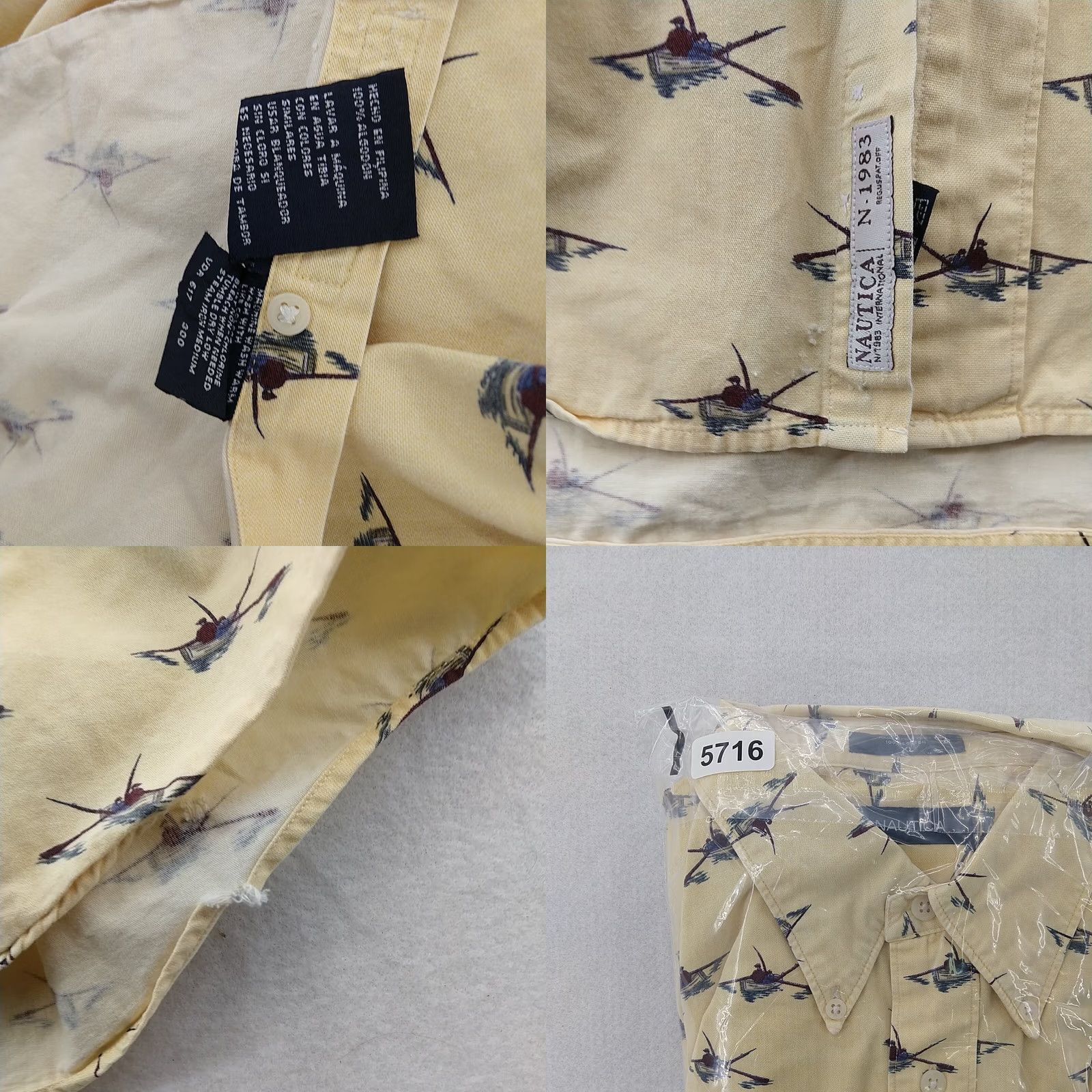 Nautica Nautica Shirt Mens XL Yellow Button-Up Graphic Print 90s Logo Vintage Size US XL / EU 56 / 4 - 8 Thumbnail