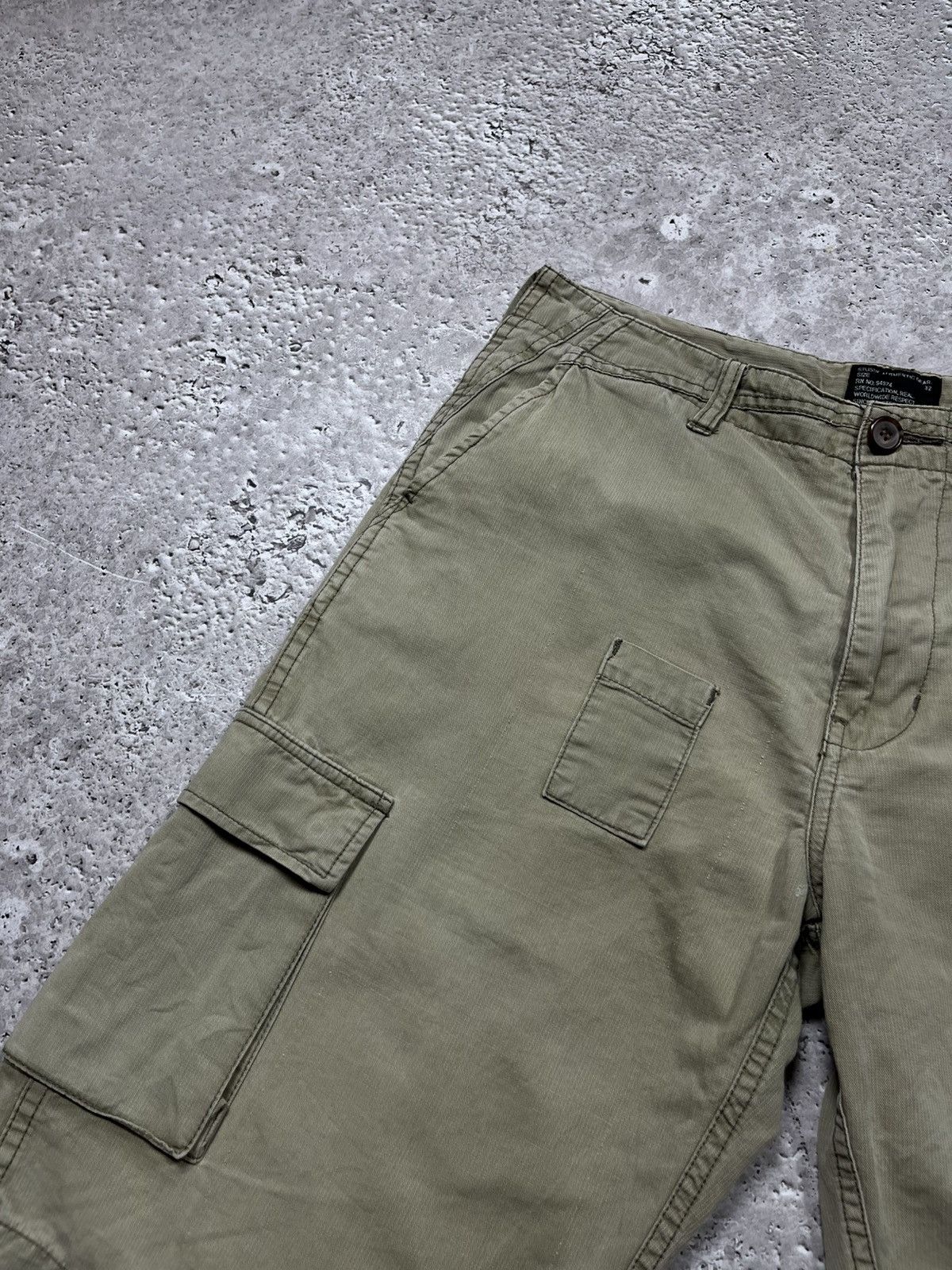 Stussy × Vintage Vintage Stussy Cargo Shorts 32 Olive Green Utility Skater Size US 32 / EU 48 - 7 Thumbnail