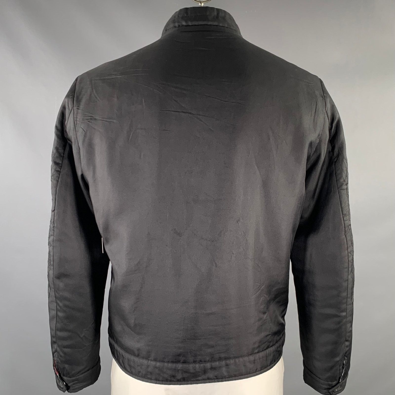 Size XL Black Embroidery Poliammide Zip Up Jacket