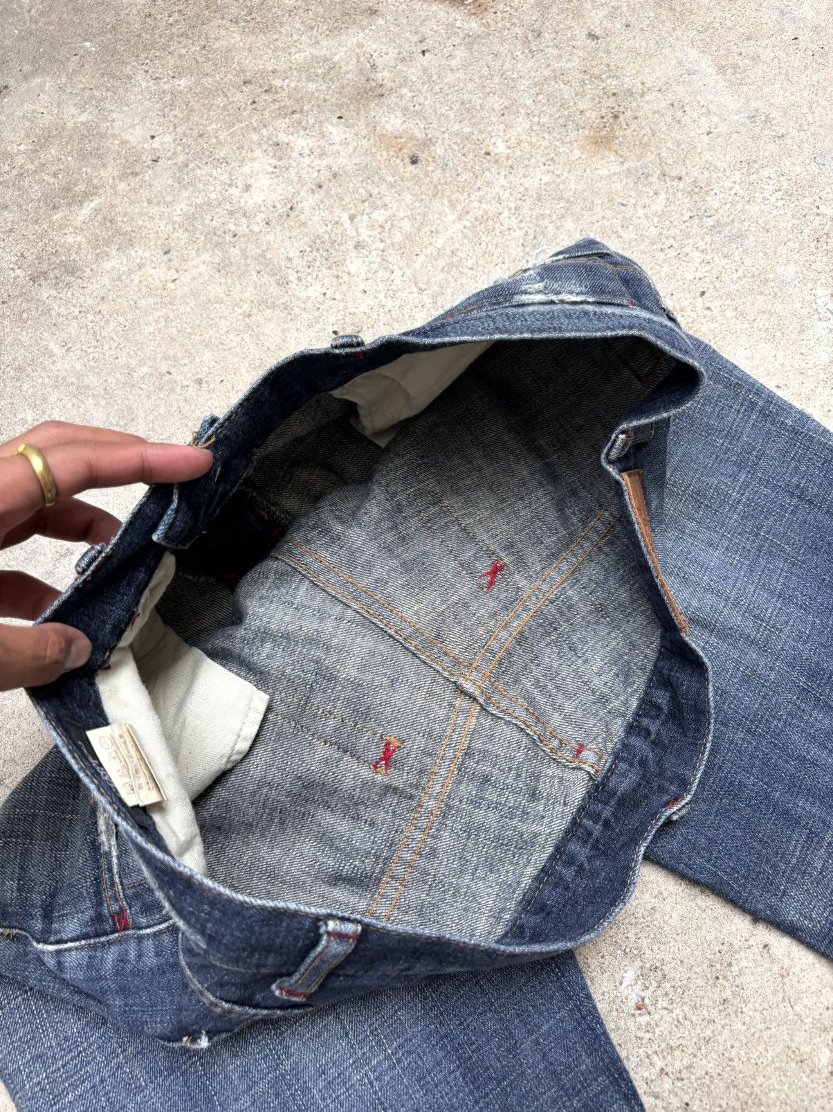 If Six Was Nine Distressed TORNADO MART Boot Cut Flared Jeans Size US 33 - 21 Thumbnail