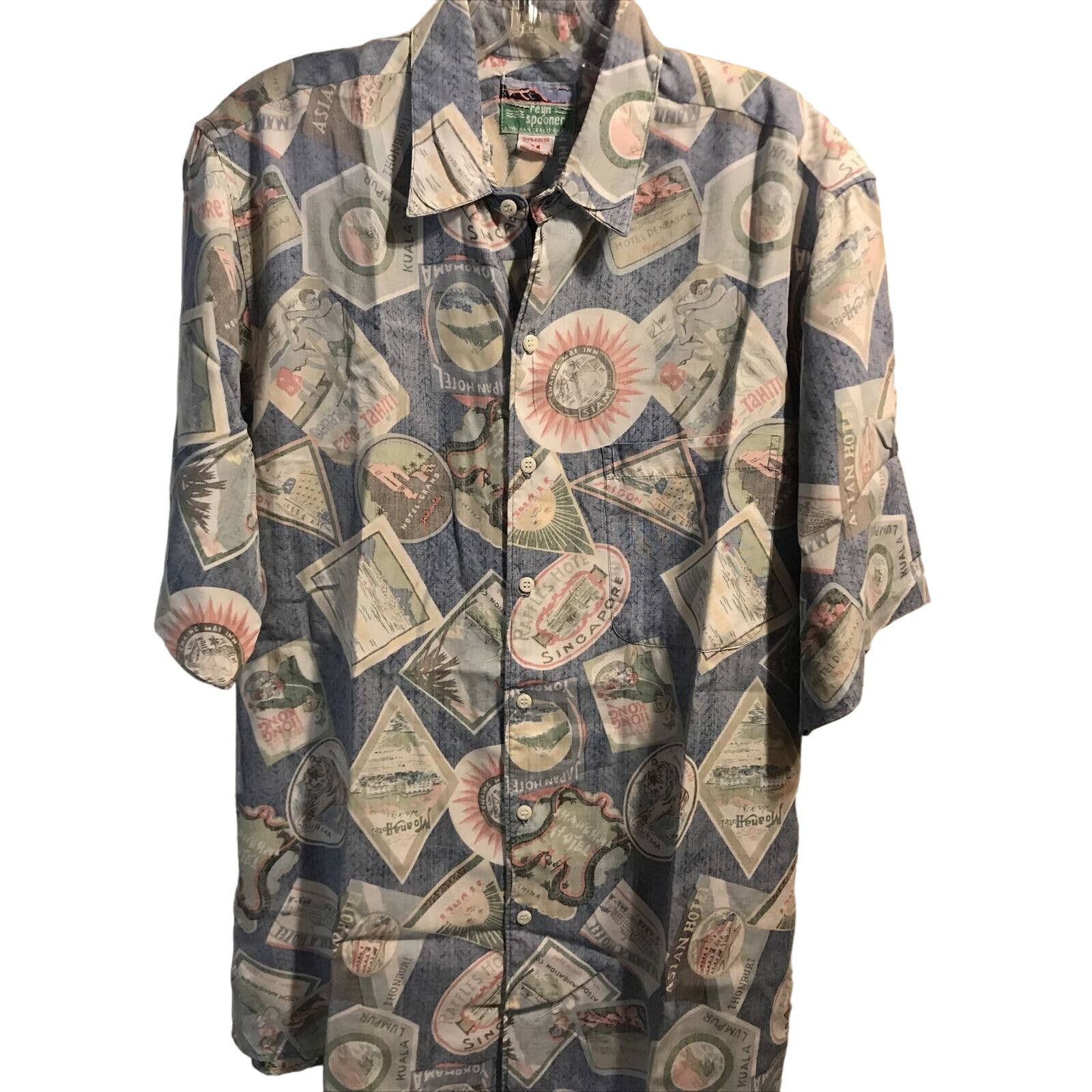 Reyn Spooner Reyn Spooner Vintage Men’s M Blue SS Rayon Hawaiian Shirt Size US M / EU 48-50 / 2 - 1 Thumbnail