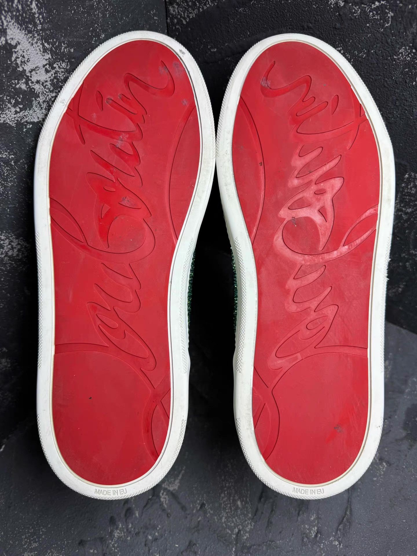 Christian Louboutin Peacock GreenHigh Red-Sole Sneakers with Full Crystals Q10 Size US 10.5 / EU 43-44 - 3 Thumbnail