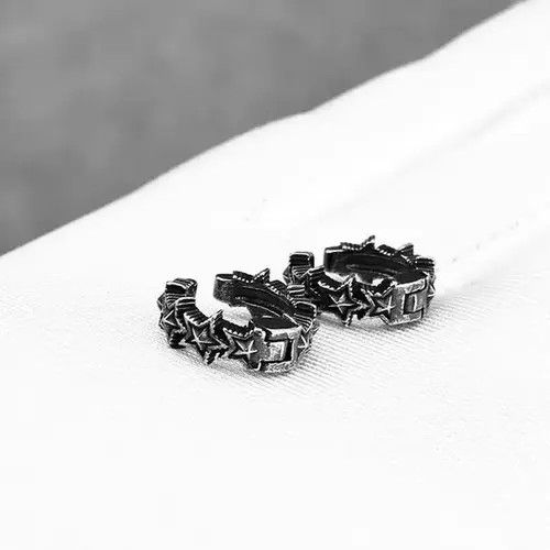 Malice Studios Stainless Steel Stars Clip Earrings Size ONE SIZE - 4 Thumbnail