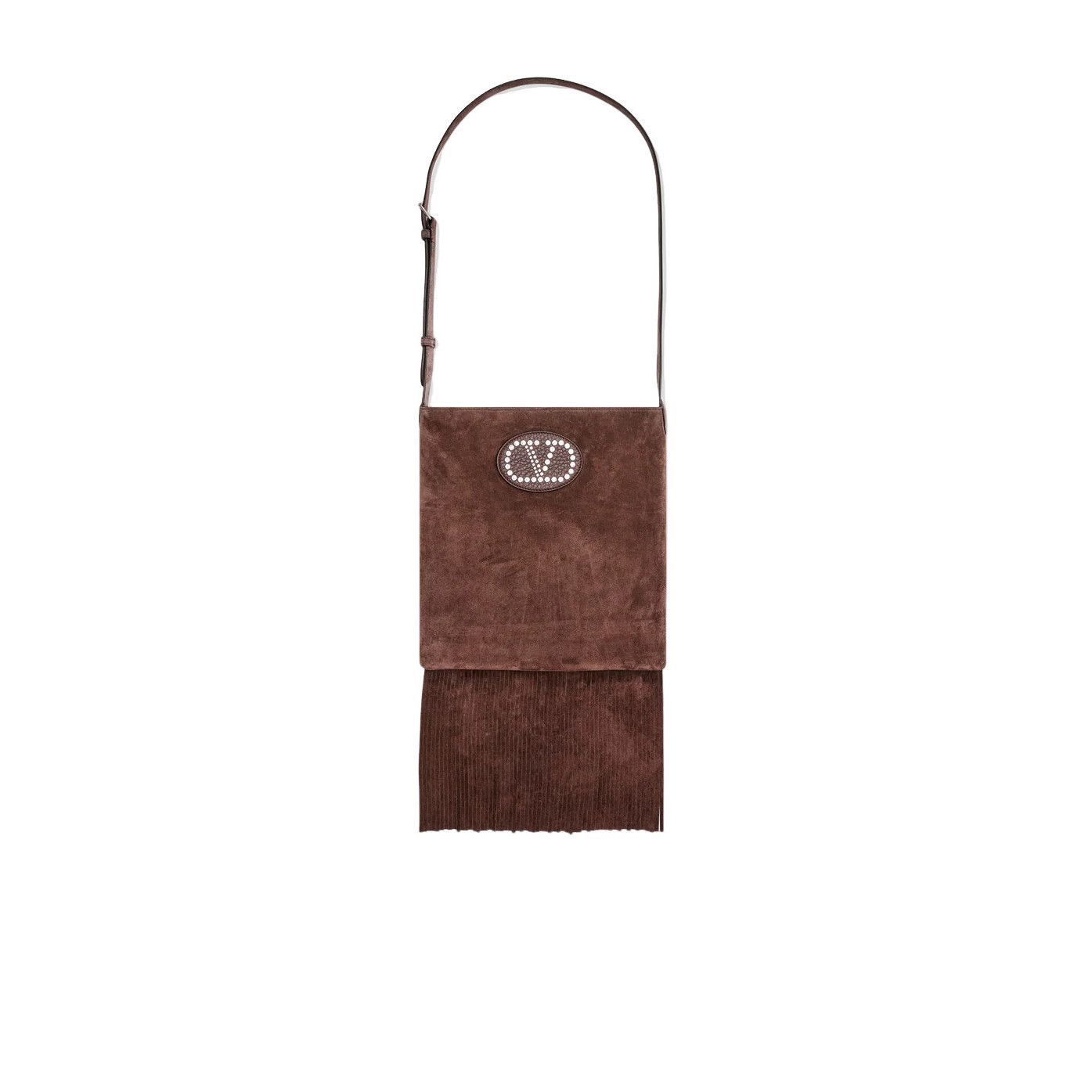 VALENTINO GARAVANI Nellcote Testa Di Moro Suede Shoulder Bag