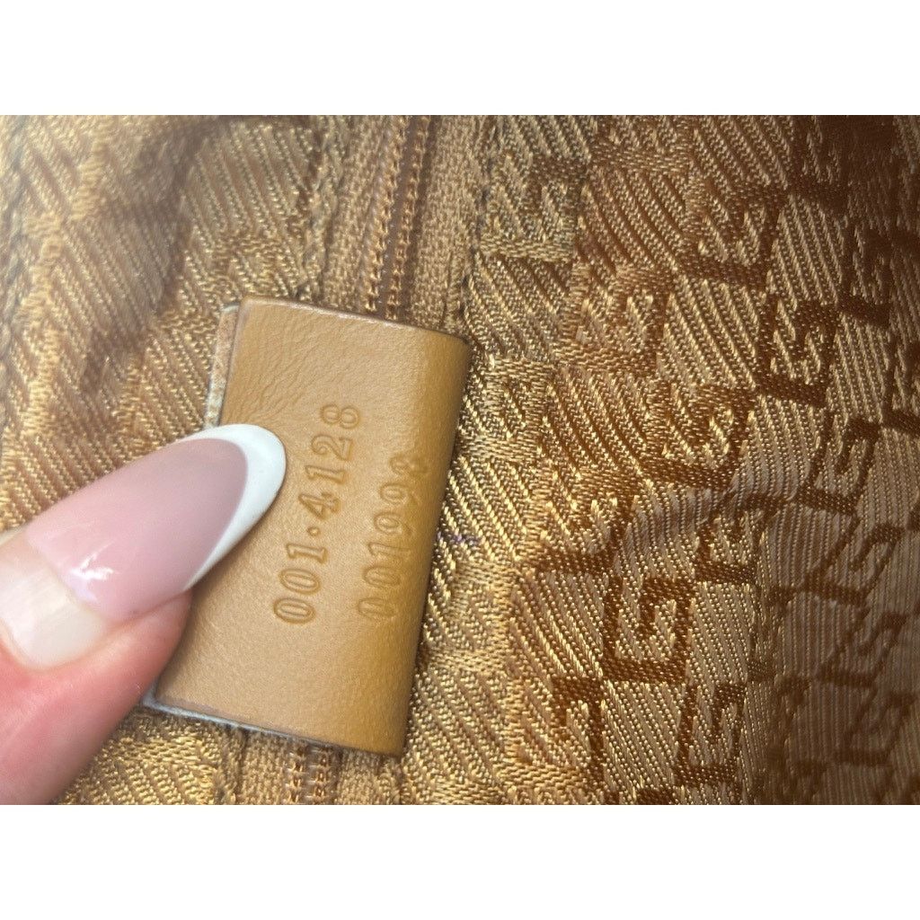 Gucci GUCCI Jackie Shoulderbag Half Moon Pink Suede Tan Leather Size ONE SIZE - 11 Thumbnail