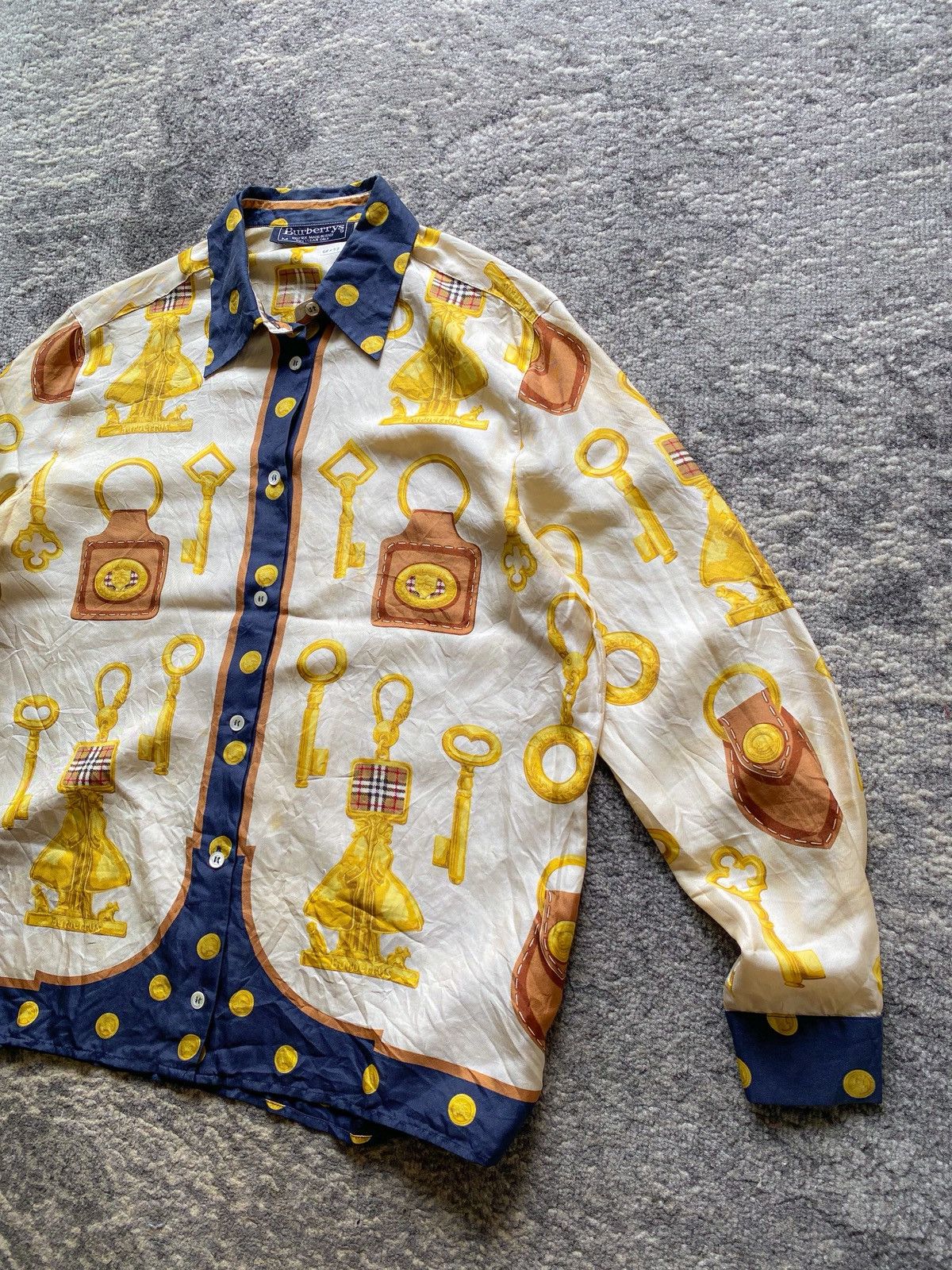Burberry Vtg Burberry Silk Baroque Print Shirt Size US M / EU 48-50 / 2 - 3 Thumbnail
