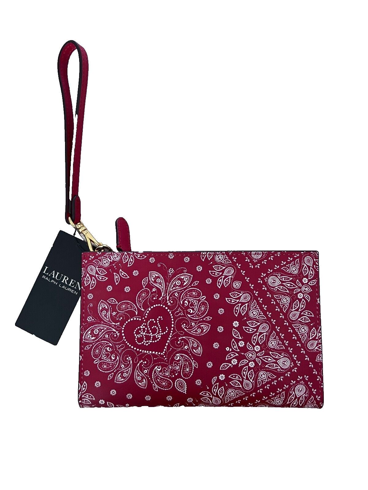 Ralph Lauren LAUREN Ralph Lauren Floral Bandana Zip Leather Wristlet Red Size ONE SIZE - 3 Thumbnail