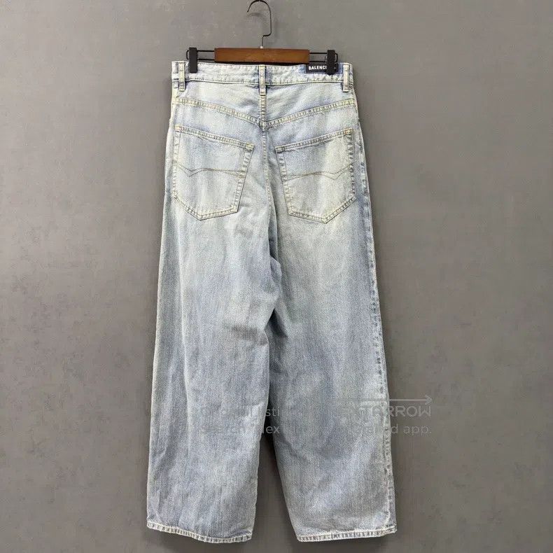 Balenciaga Balenciaga size M Storm Blue Wide-Leg Denim Pants Size US 27 - 2 Thumbnail
