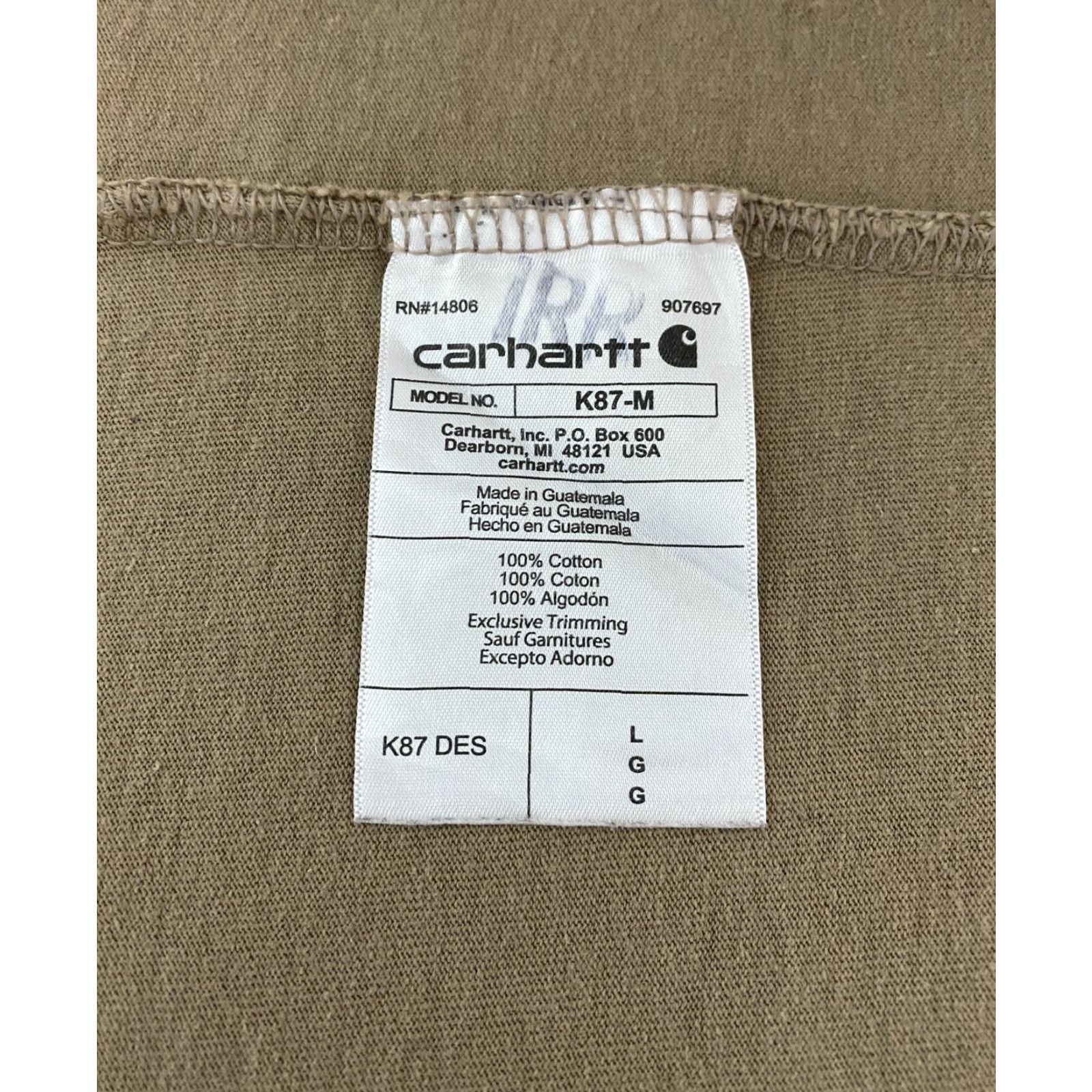 Carhartt Carhartt Shirt Mens Large Brown Loose Fit Pocket K87 Workwear Short Sleeve Tee Size US L / EU 52-54 / 3 - 7 Thumbnail