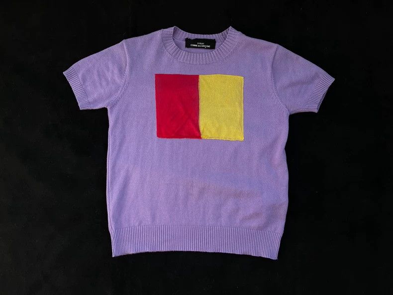 Comme des Garcons Comme des Garcons Purple cotton round neck knit top Size M / US 6-8 / IT 42-44 - 4 Thumbnail