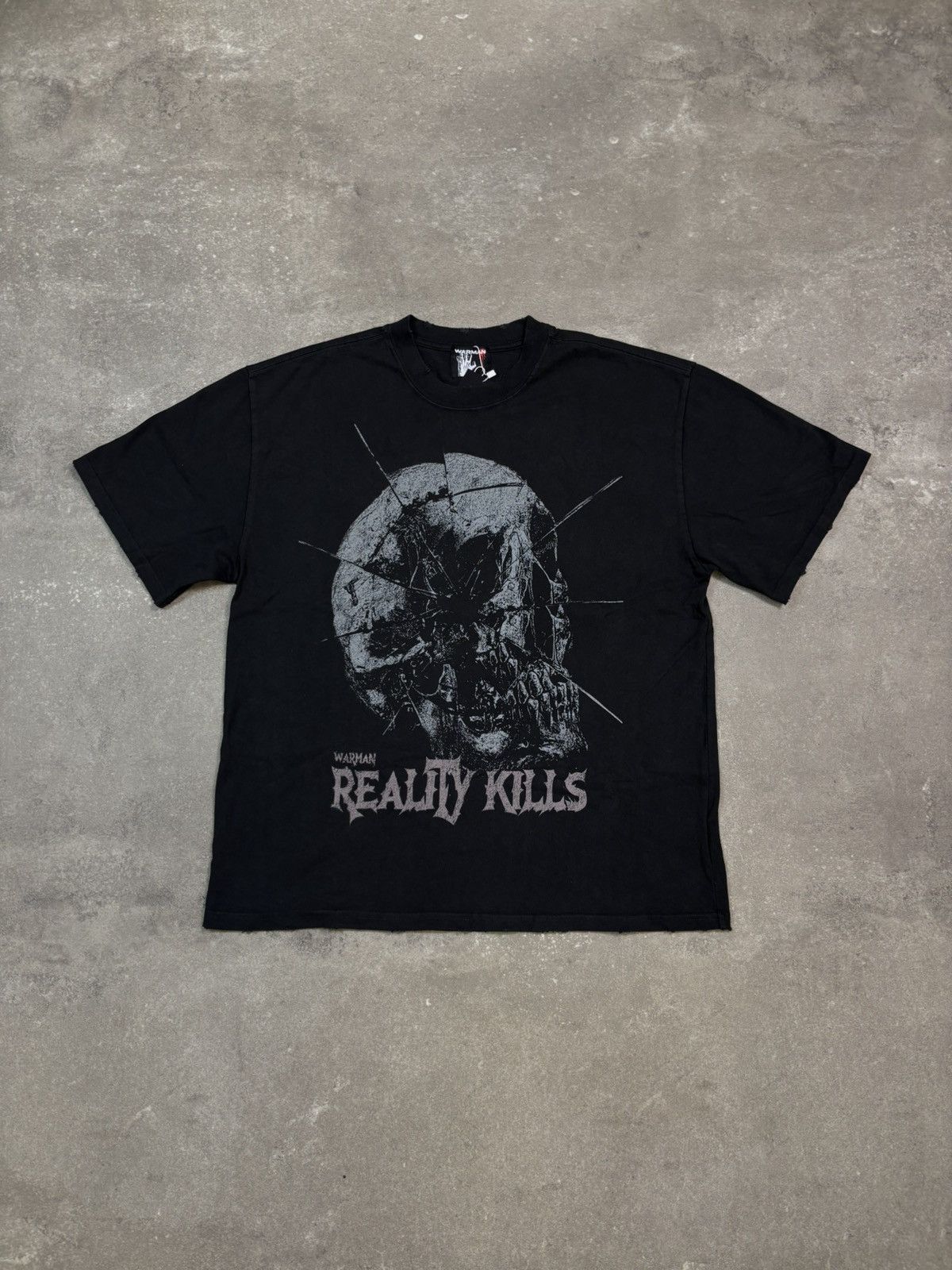 Vintage Warman Broken Skull Graphic T-Shirt, Washed Black Size US M / EU 48-50 / 2 - 1 Thumbnail