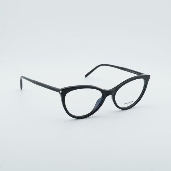 Saint Laurent Paris Saint Laurent SL833 001 Eyeglasses Shiny Black 55mm Square Size ONE SIZE - 4 Thumbnail
