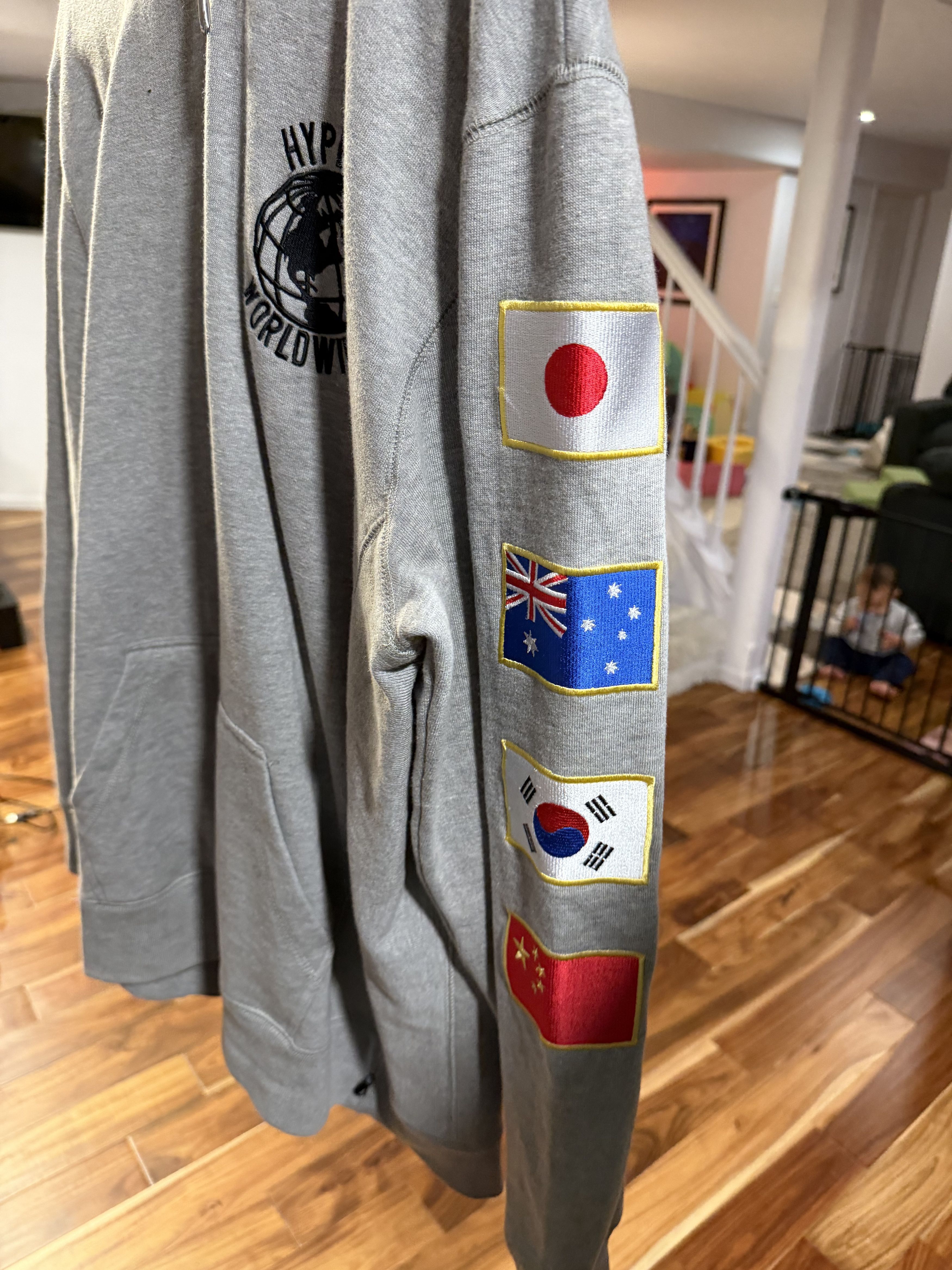 Hypland Hypland Worldwide Flag Hoodie – Grey – Size XL Size US XL / EU 56 / 4 - 1 Thumbnail