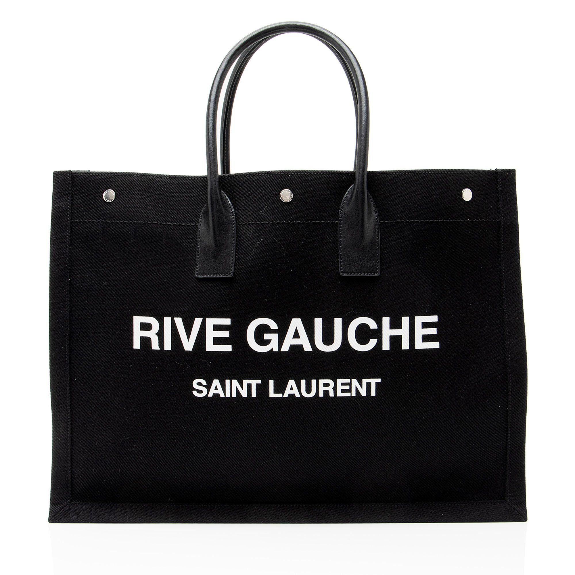 Saint Laurent Paris Saint Laurent Canvas Calfskin Rive Gauche Large Tote Size ONE SIZE - 1 Thumbnail