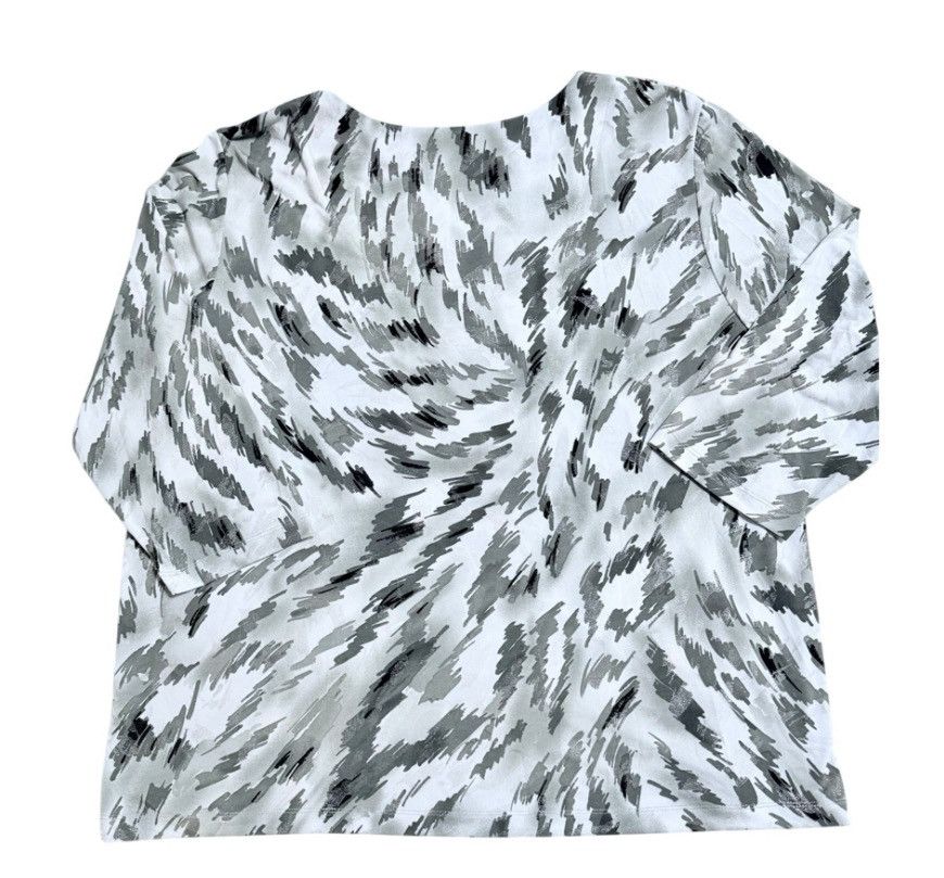 Other Alfred Dunner XL Embellished V-Neck Top Gray Abstract Print Size XL / US 12-14 / IT 48-50 - 2 Thumbnail