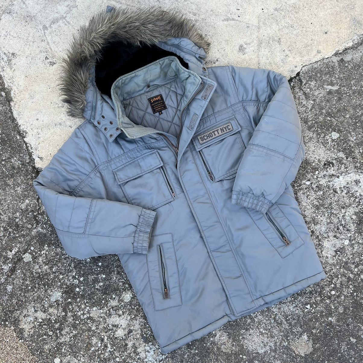 Schott × Vintage Schott NYC Parka Jacket Fur Vintage Warmed Size US XL / EU 56 / 4 - 2 Thumbnail