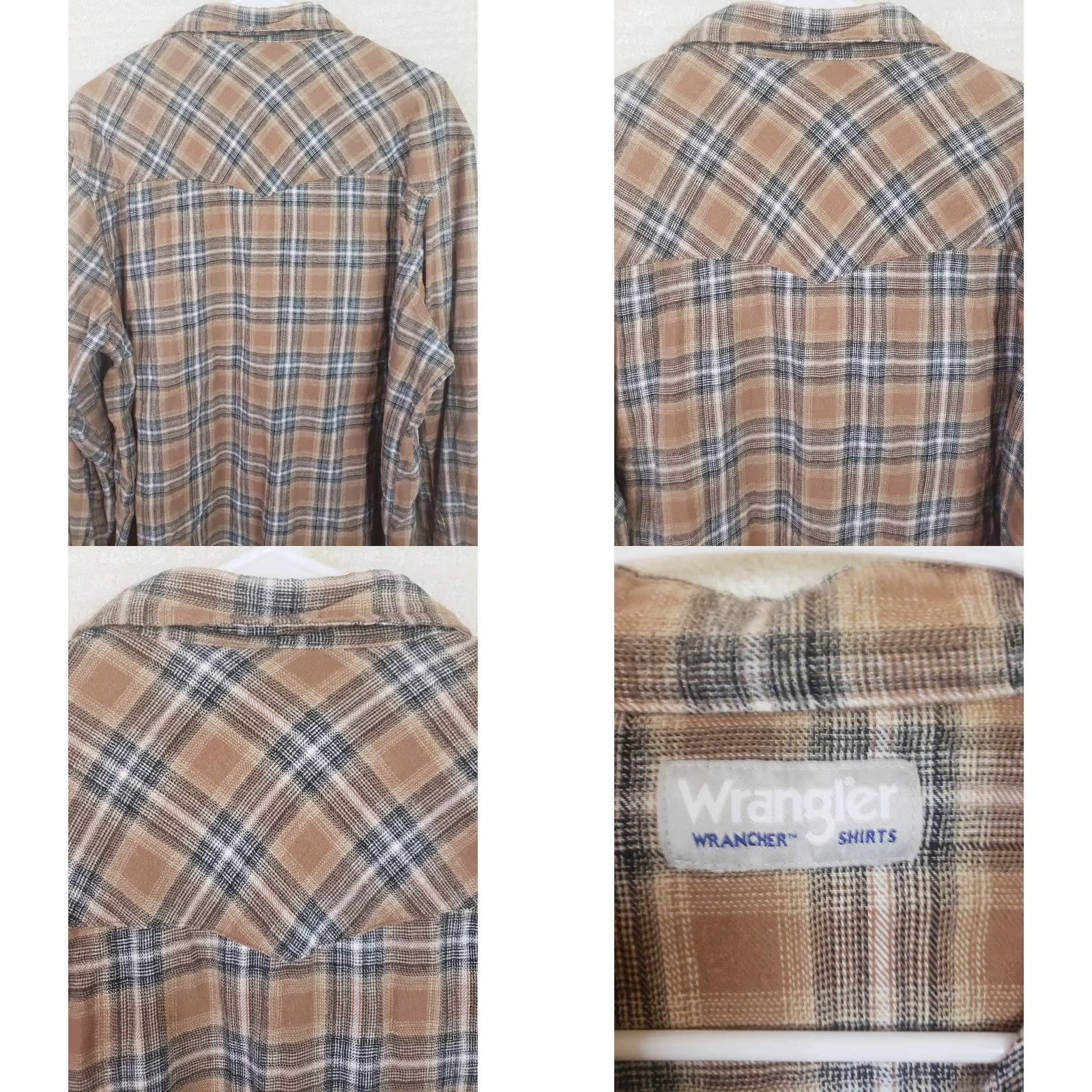 Wrangler Wrangler Wrancher Plaid Flannel Shirt 2XT Brown Blue Long Sleeve Button-Up Men's Casual Workwear 2XT Big & Tall Pockets Cotton Size US XXL / EU 58 / 5 - 8 Thumbnail