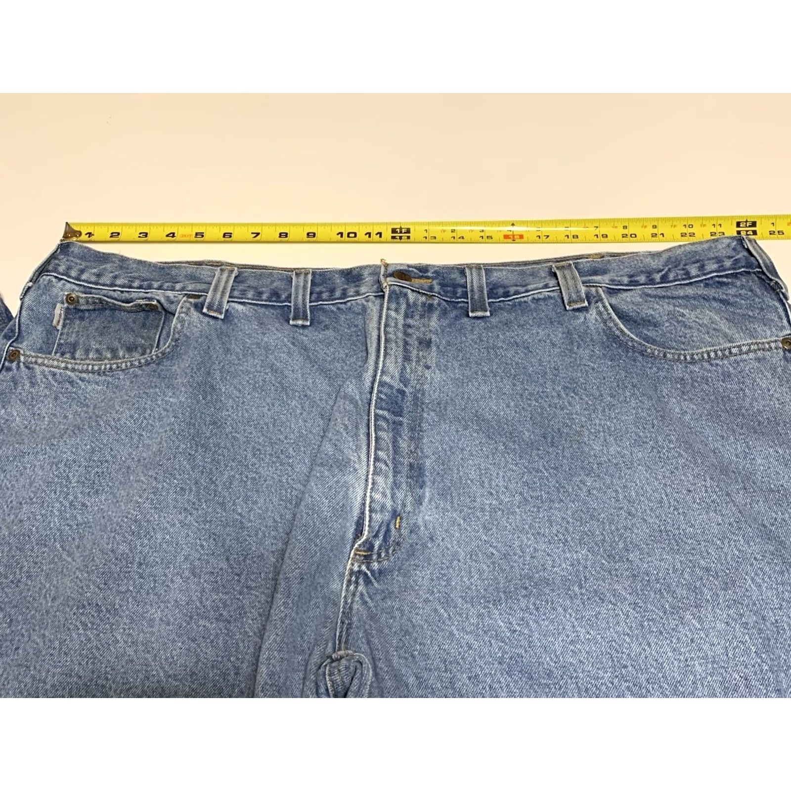 Carhartt VINTAGE Carhartt Mens Jeans 48x31 Relaxed Fit Work Blue 5-Pocket Denim Blue Carhartt Denim Mens Jeans Straight 48 in Waist 31 in Inseam Size US 32 / EU 48 - 3 Thumbnail