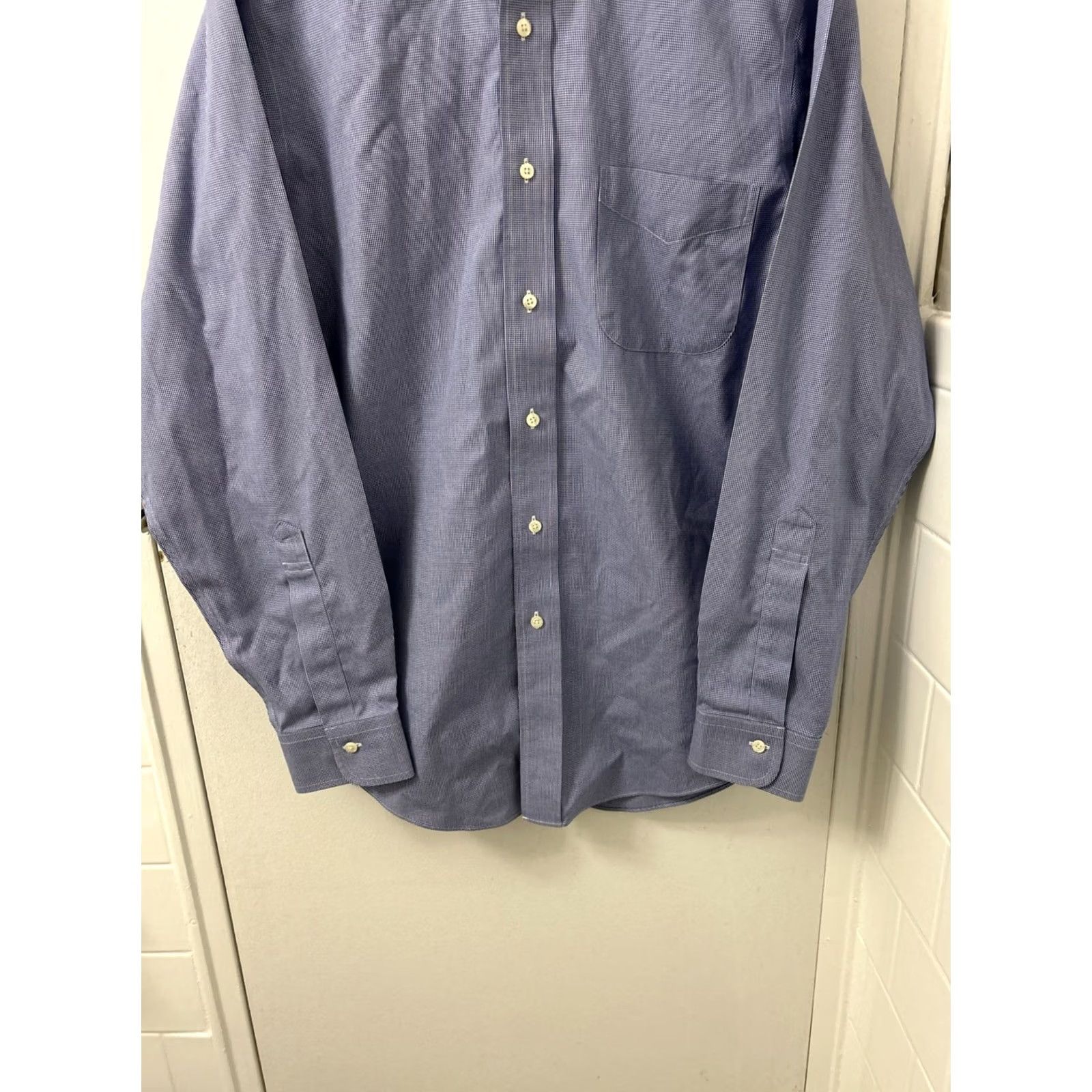 Brooks Brothers VINTAGE Brooks Brothers Original Polo Shirt Mens Sz 14.5 Blue Houndstooth Regent Supima Dress Shirt Long Sleeve Non-Iron Button-Down Collar Mens Size US M / EU 48-50 / 2 - 3 Thumbnail