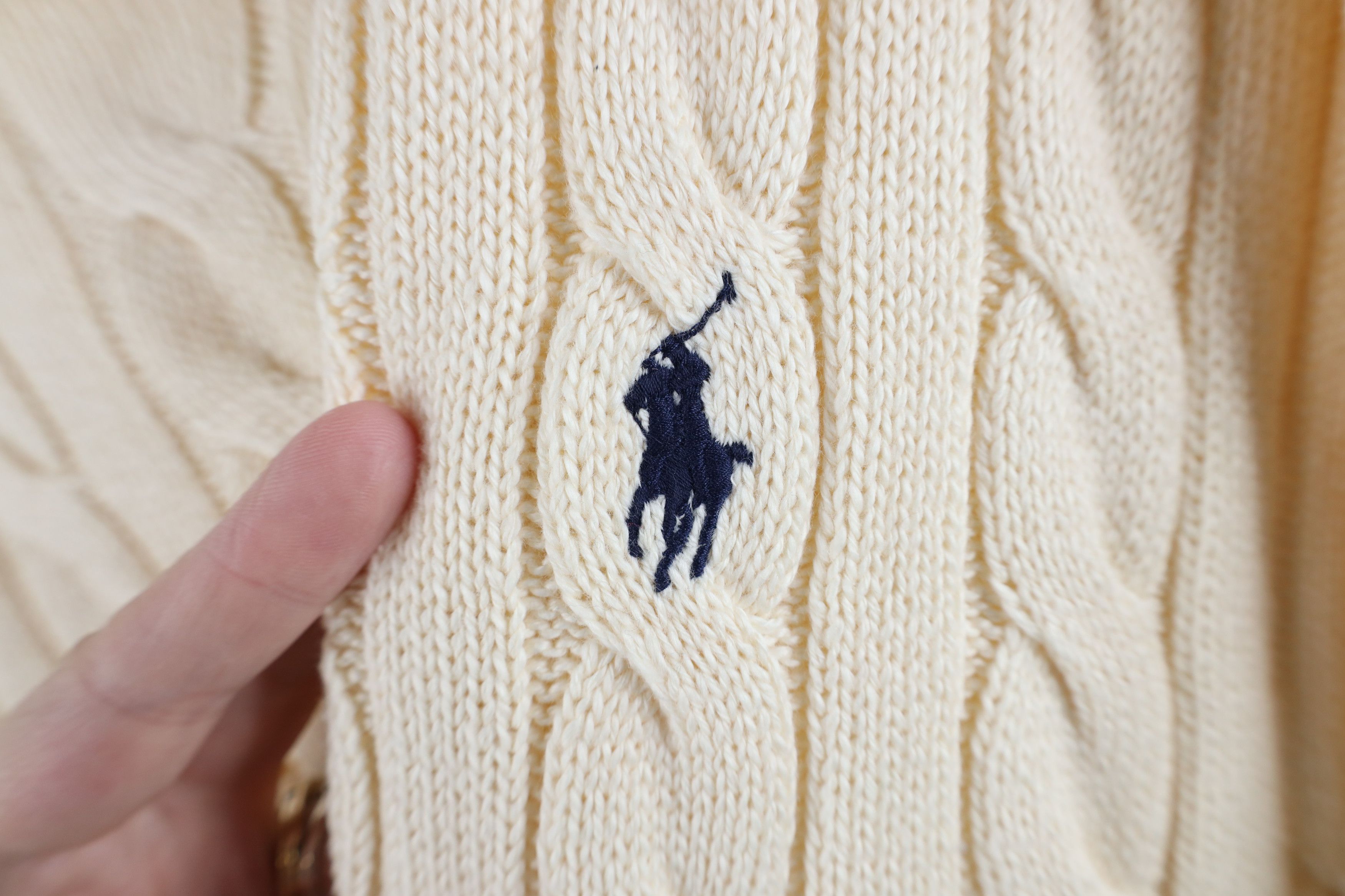 Ralph Lauren Vintage Ralph Lauren Cable Knit Crewneck Sweater Cream Size US XXL / EU 58 / 5 - 4 Thumbnail