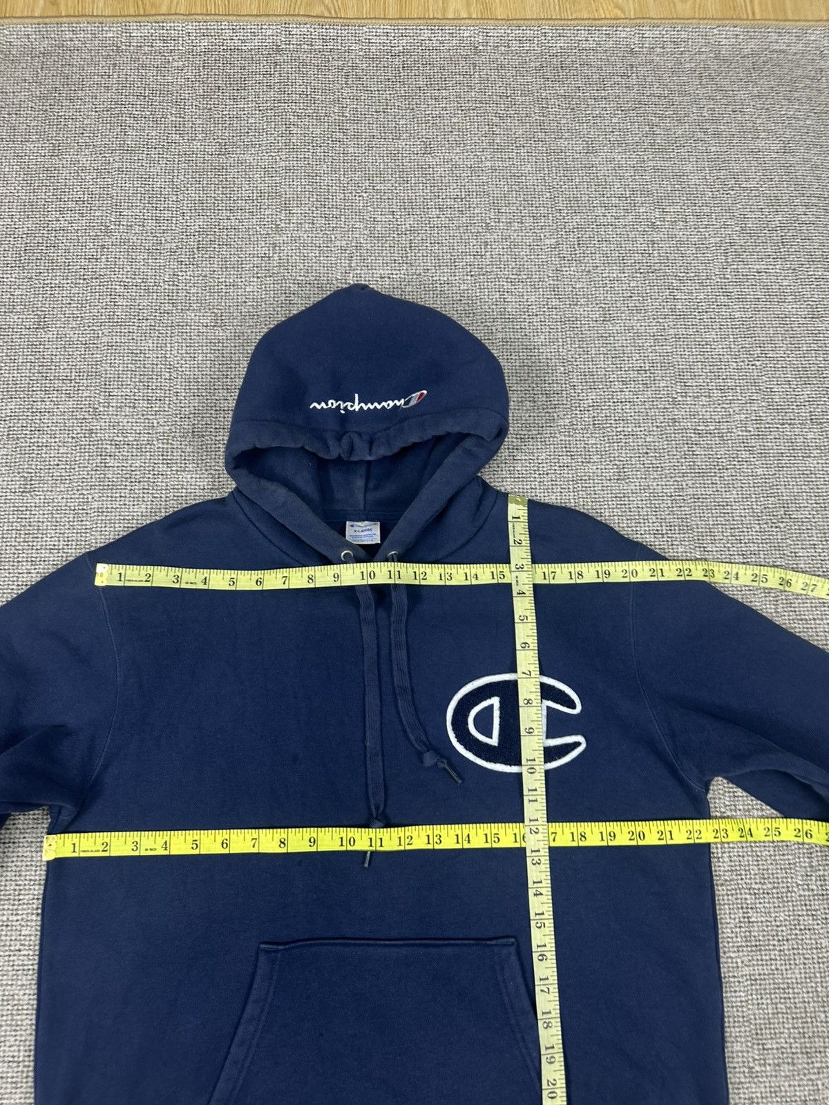 Champion Vintage Champion Big Carpet Logo Sunfaded Hoodie Z300 Size US L / EU 52-54 / 3 - 7 Thumbnail