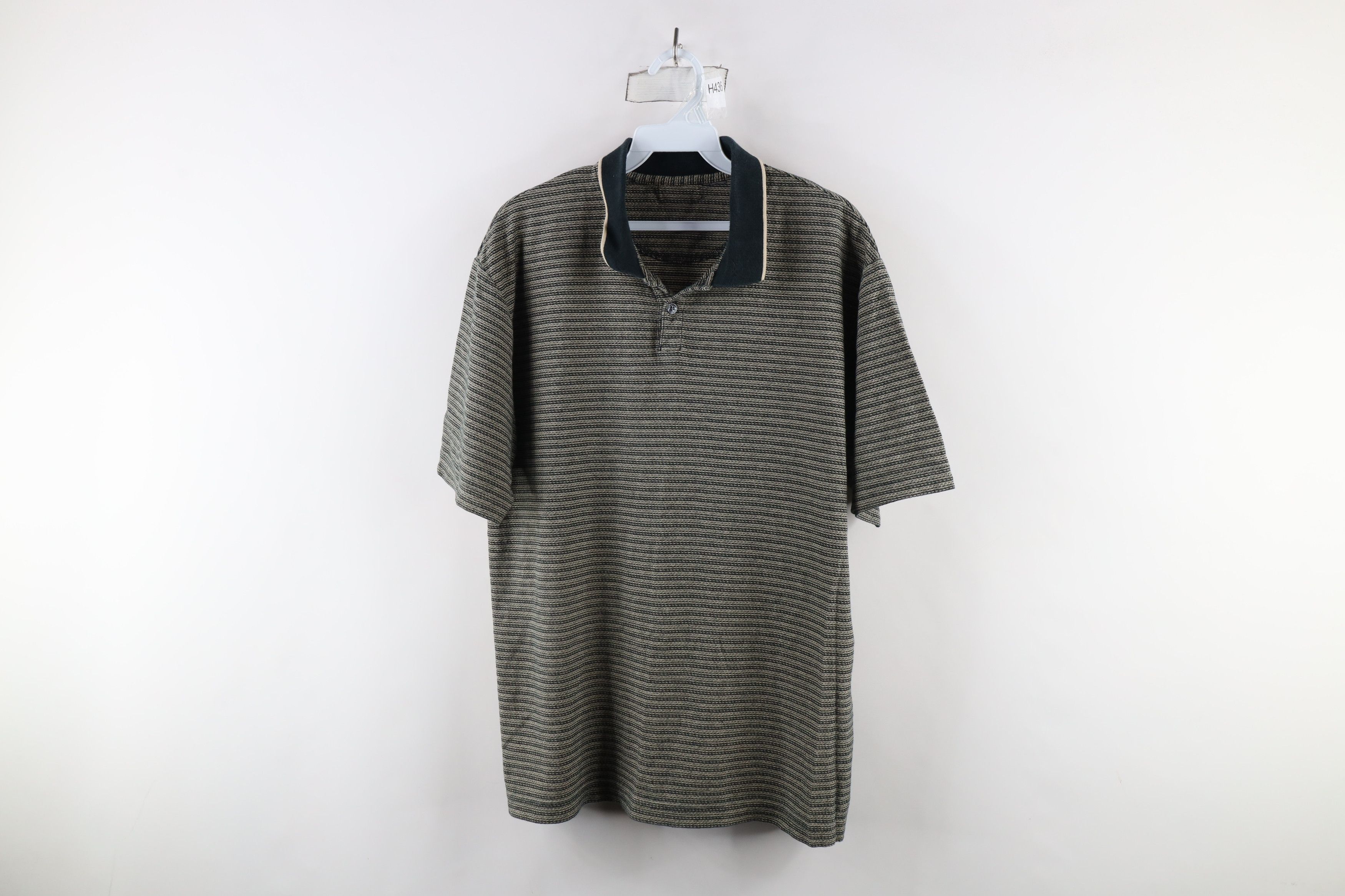 Vintage Vintage 90s Streetwear Striped Knit Collared Golf Polo Shirt Size US L / EU 52-54 / 3 - 1 Thumbnail