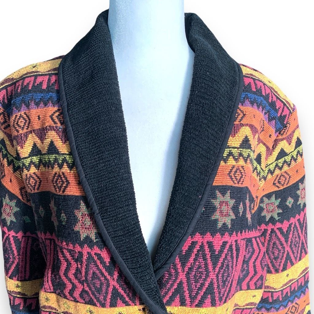 Vintage Vintage New Identity Jacket Southwestern Aztec Print Boxy Cr Size S / US 4 / IT 40 - 3 Thumbnail