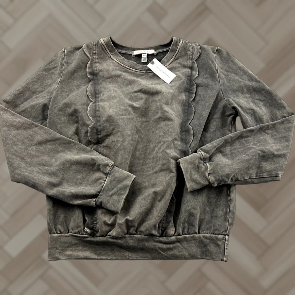 Anthropologie NEW Eri + Ali Anthropologie Pullover Ruffle Sweatshirt Women's XS Gray - Nike style? Size XS / US 0-2 / IT 36-38 - 1 Thumbnail