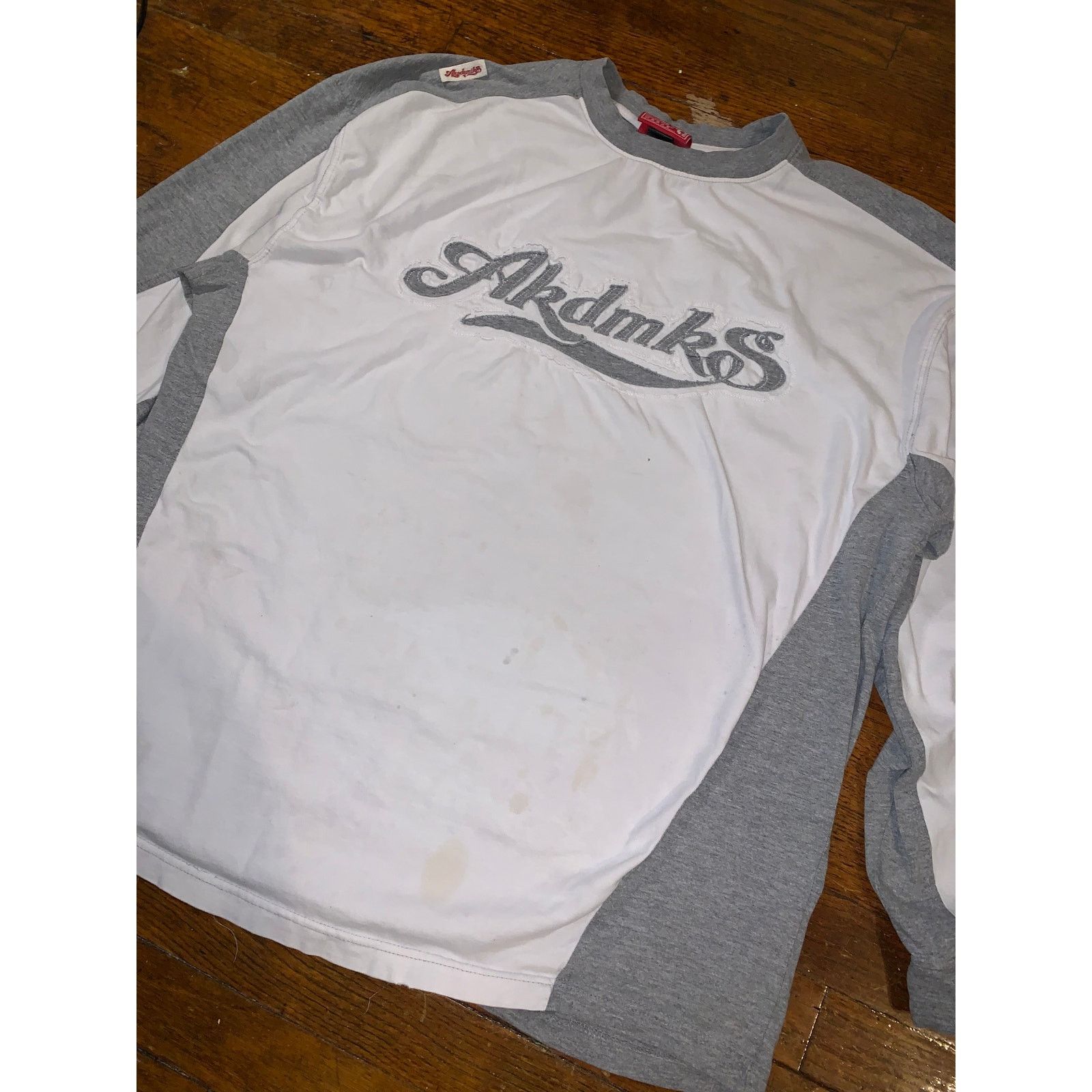 Akademiks × Vintage Y2K Akademiks Long Sleeve T Shirt 2XL Grey White Baggy Size US XXL / EU 58 / 5 - 3 Thumbnail
