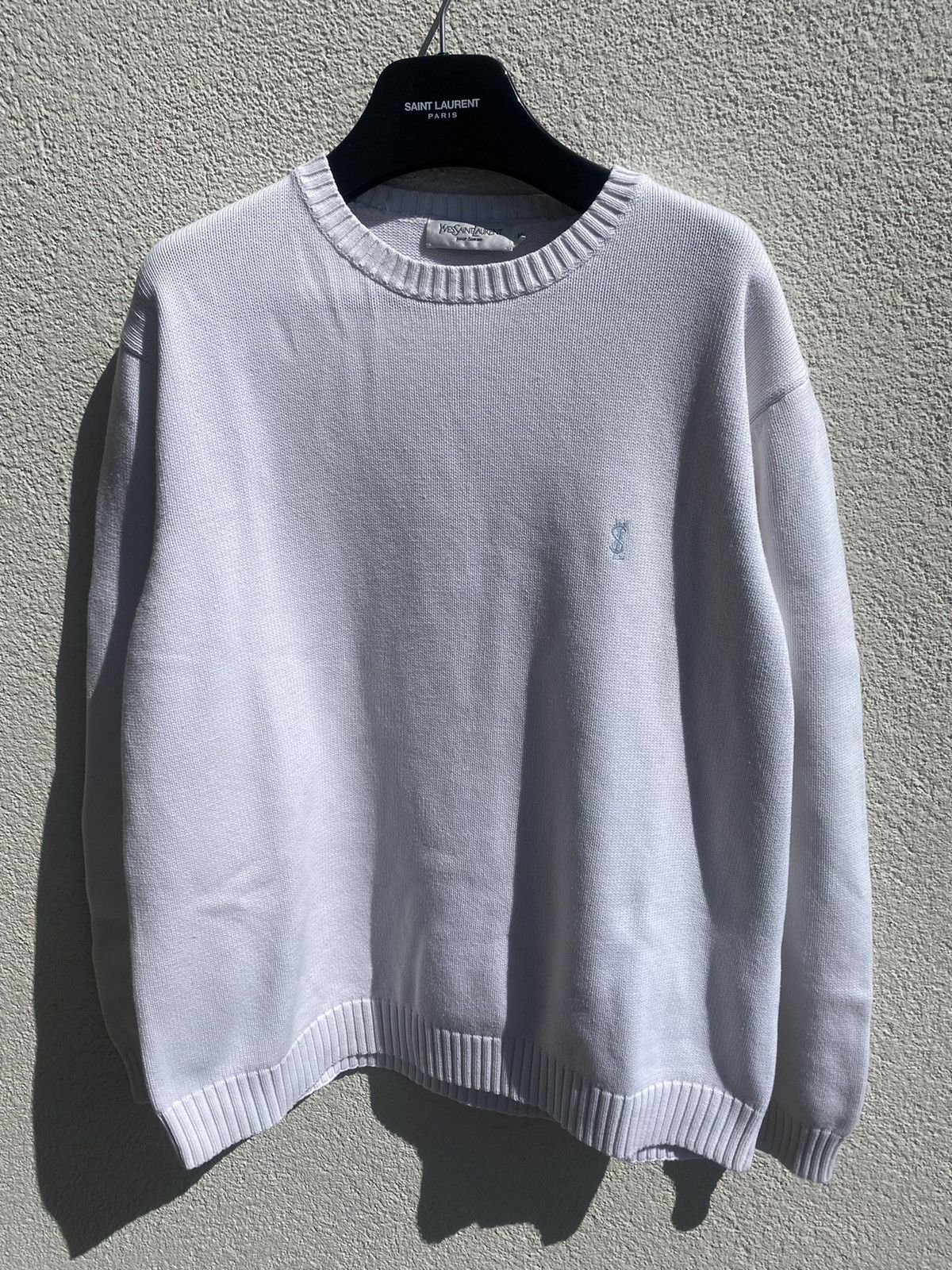 Yves Saint Laurent White YSL Sweater Knit Size US M / EU 48-50 / 2 - 18 Thumbnail