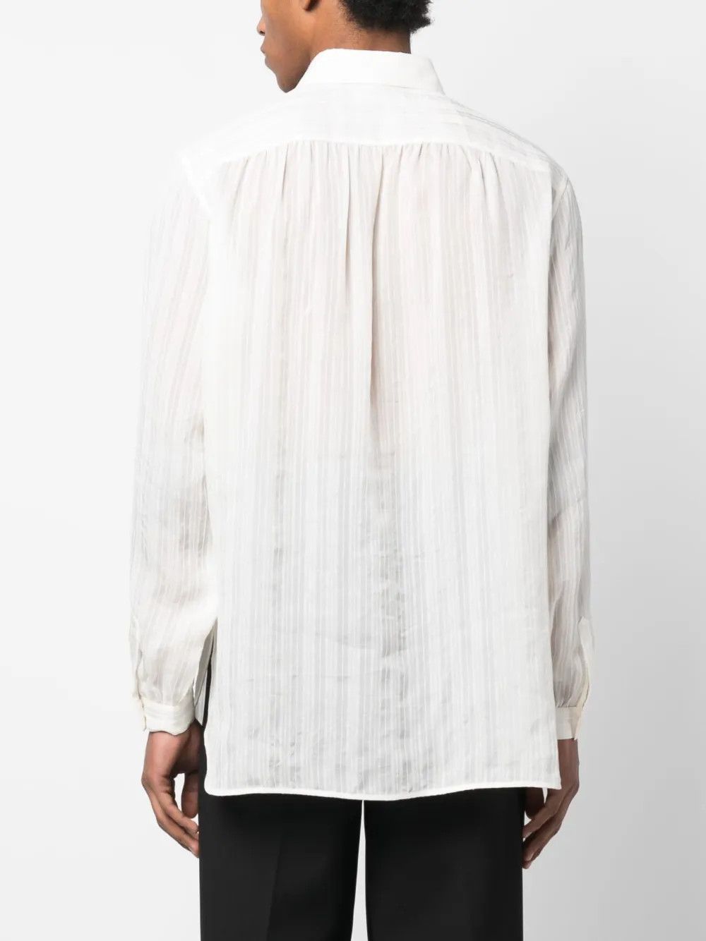 Saint Laurent Paris o1y0325 Solid Color Shirt in White Size US S / EU 44-46 / 1 - 4 Thumbnail