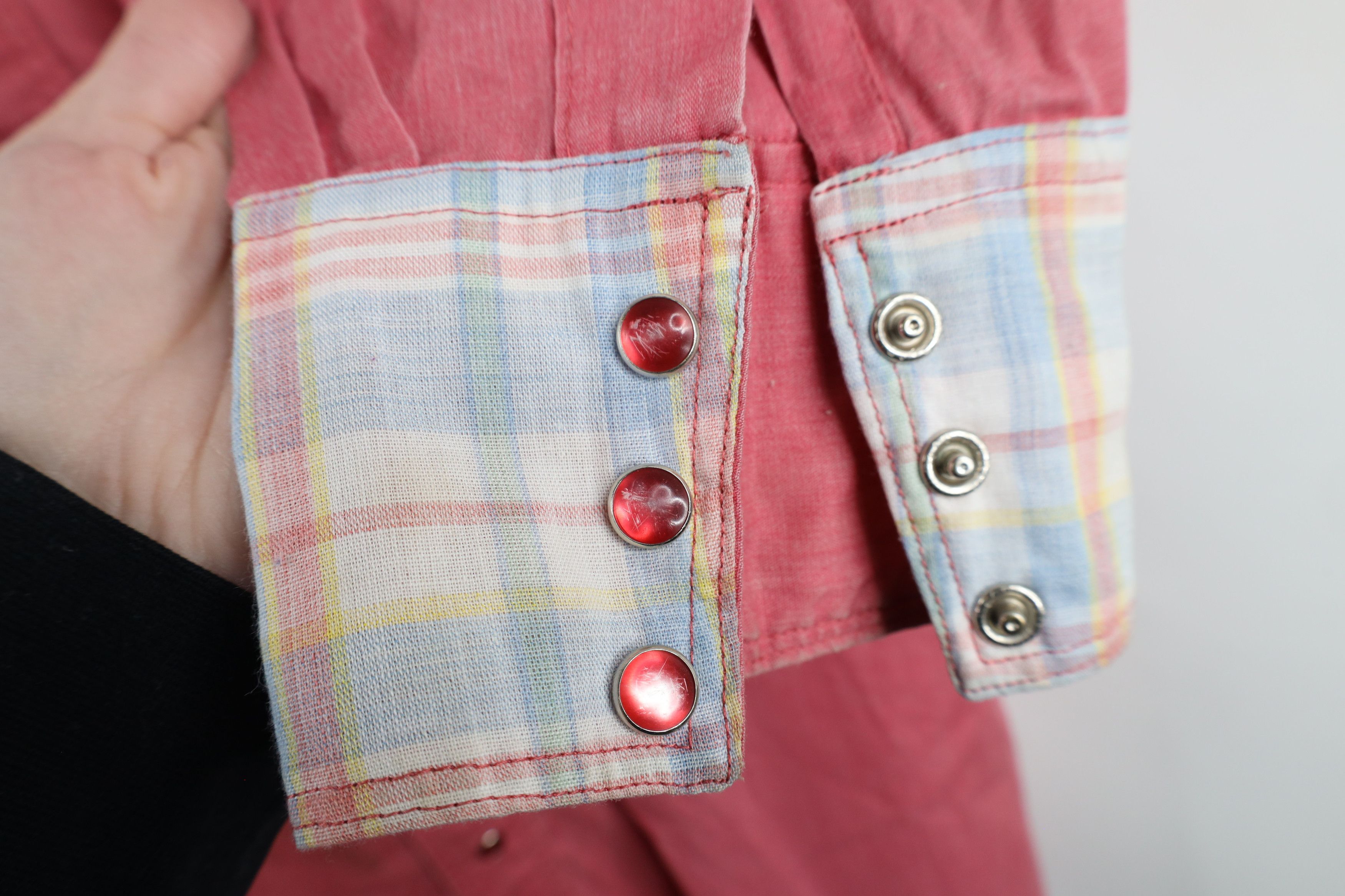 Vintage Vintage 70s Rockabilly Chambray Western Cowboy Button Shirt Size US XXL / EU 58 / 5 - 12 Thumbnail