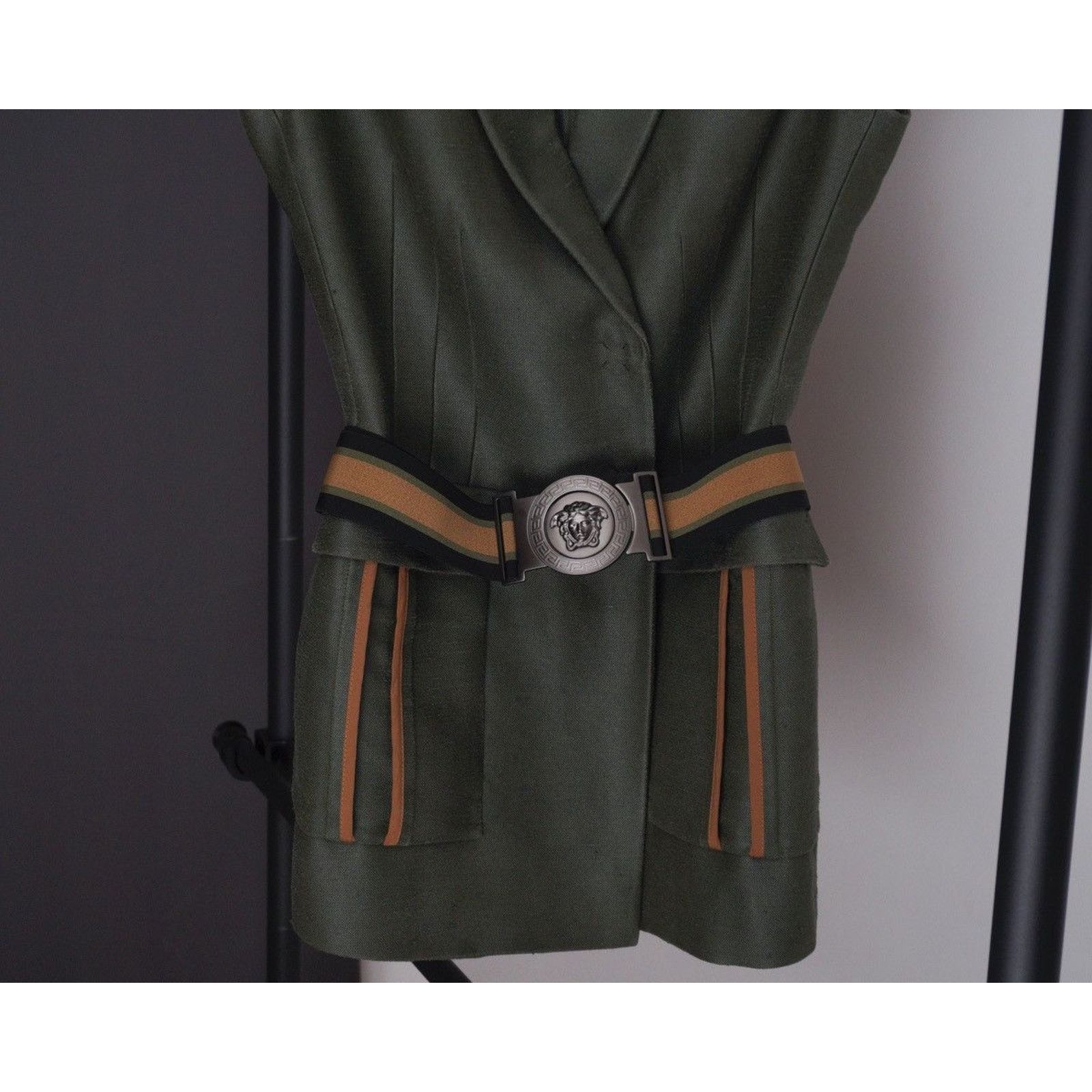 Versace Rare versace medusa military khaki dress jacket Size S / US 4 / IT 40 - 8 Thumbnail