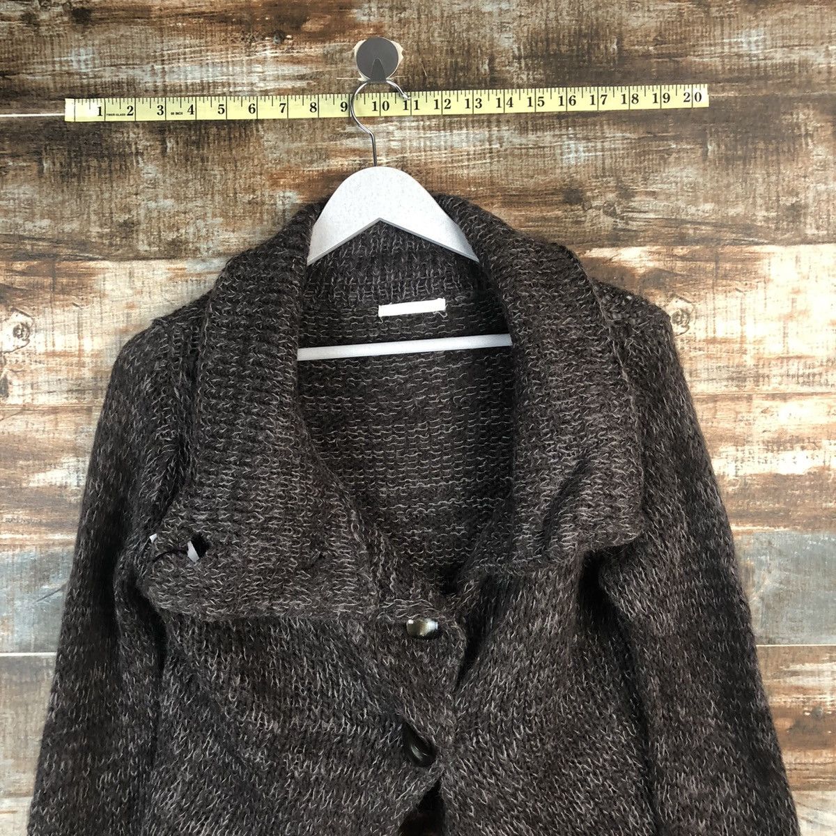 ABAHOUSE × Homespun Knitwear Abahouse Brown Cardigan mohair shaggy fur Knitwear #A2262 Size M / US 6-8 / IT 42-44 - 2 Thumbnail