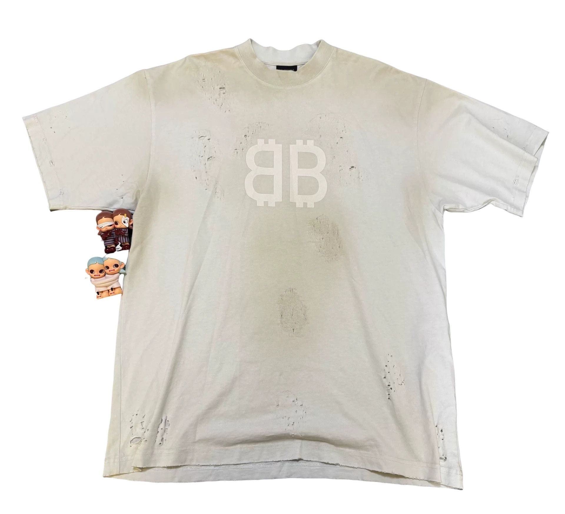 Balenciaga Balenciaga BB Logo Distressed T-Shirt Size XS Size US XS / EU 42 / 0 - 1 Thumbnail