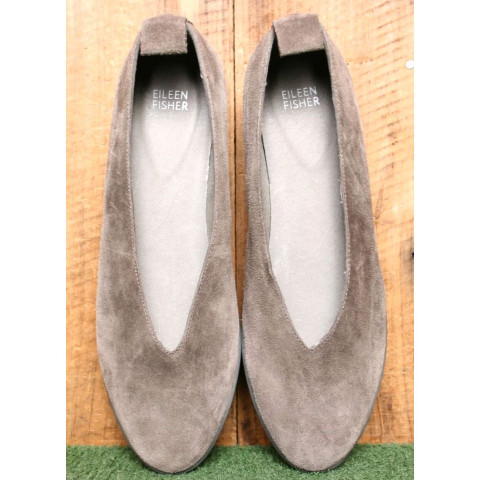 Eileen Fisher EILEEN FISHER Humor Graphite Sport Suede Mini Wedge Loafers Sz. 10 Women Leather Lining Gray Slip On Vintage Mens? Size US 10 / IT 40 - 4 Thumbnail