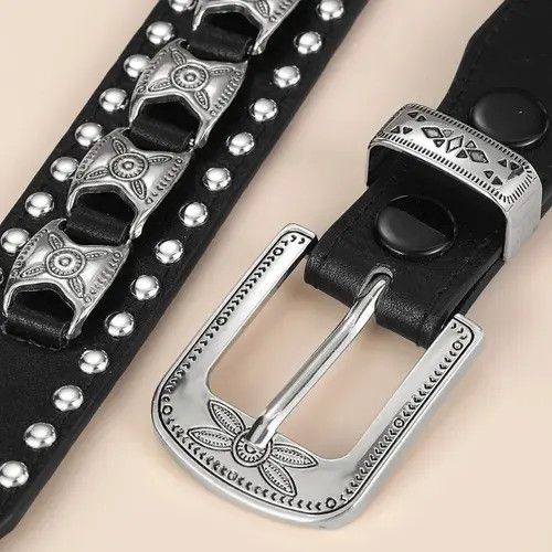 VIBE punk rock belt geometry pattern fashion Size ONE SIZE - 5 Thumbnail