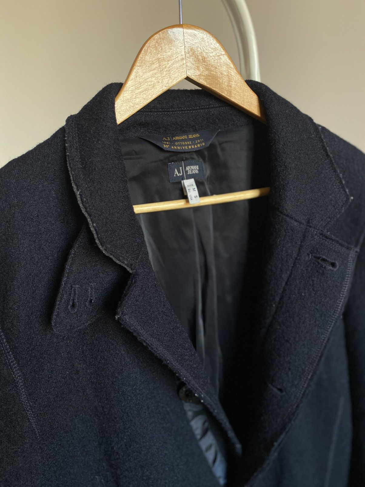 Armani Armani Jeans Wool Coat Navy Long Jacket Size US S / EU 44-46 / 1 - 6 Thumbnail