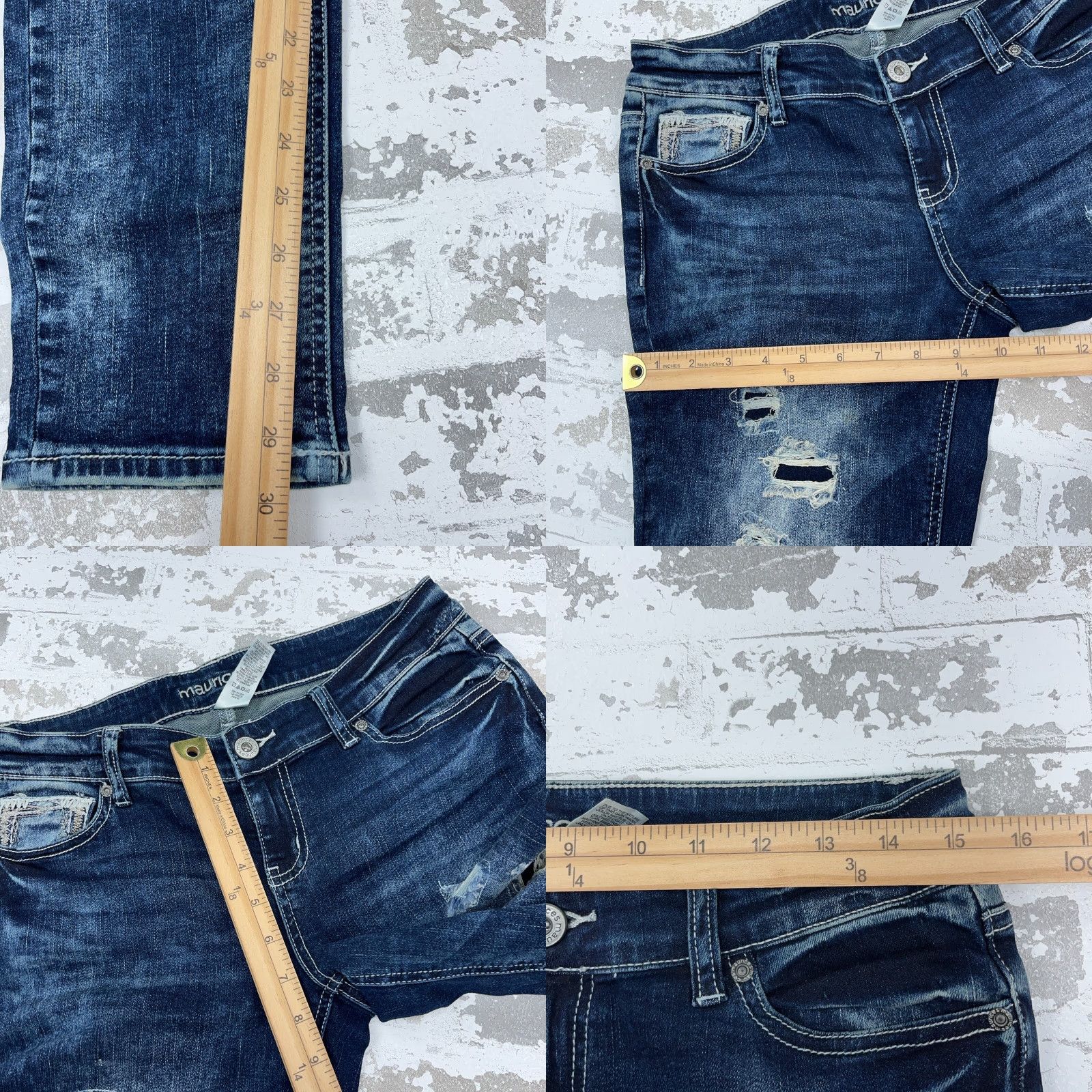 Vintage Maurices Jeans Women 6 Skinny Fit Low Rise Dark Wash Denim Stretch Pockets 5-Pocket Solid Blue Vintage No Mens Womens Boys Girls Size 28" / US 6 / IT 42 - 8 Thumbnail