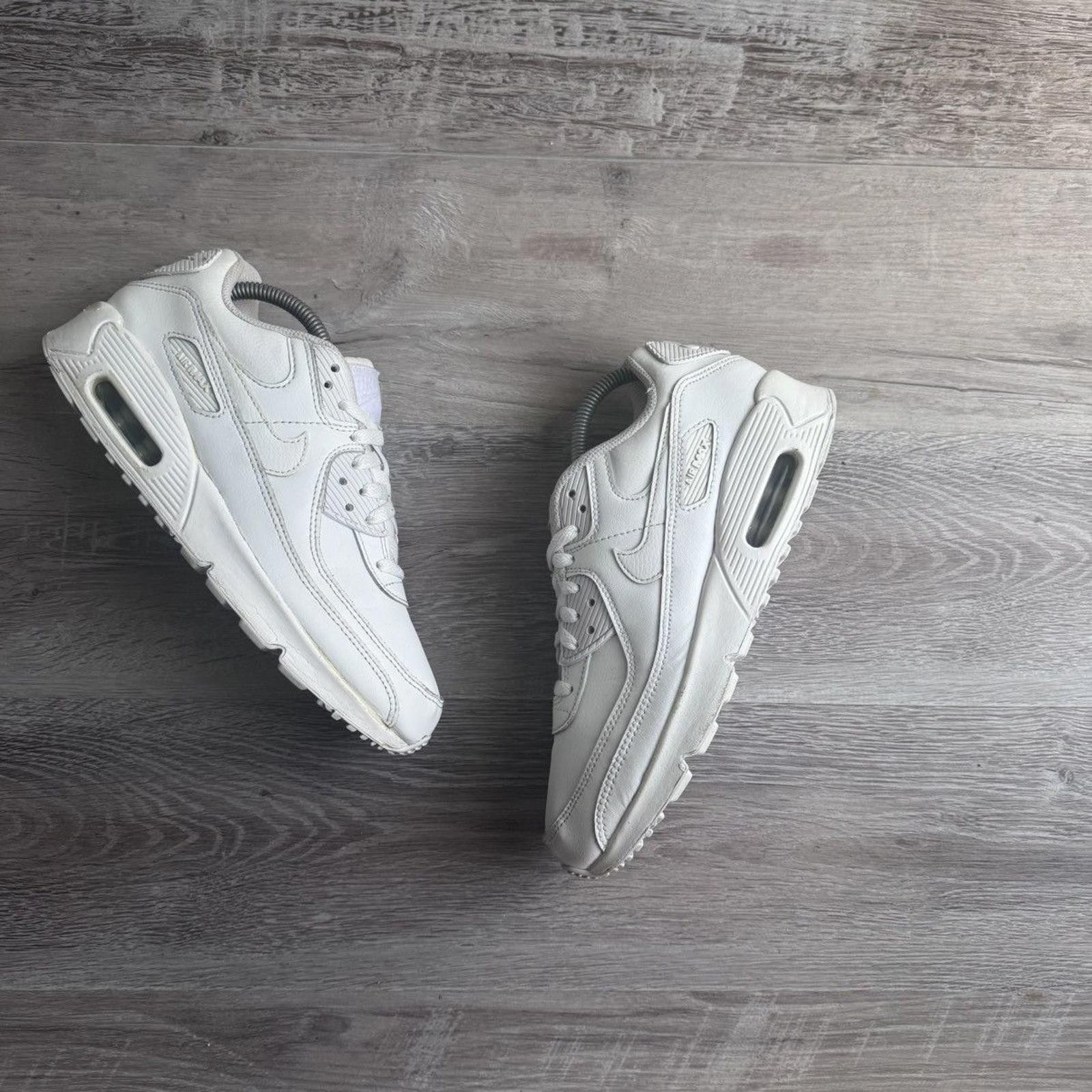 Nike NIKE • Air Max 90 GS "Recraft Triple White" (7M) Size US 7 / EU 40 - 8 Thumbnail