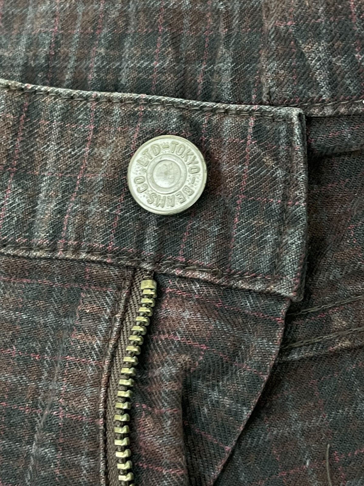 Beams Plus Moleskin Faded Check Jeans Beams Japan Regular 7🟦2 Size US 31 - 14 Thumbnail