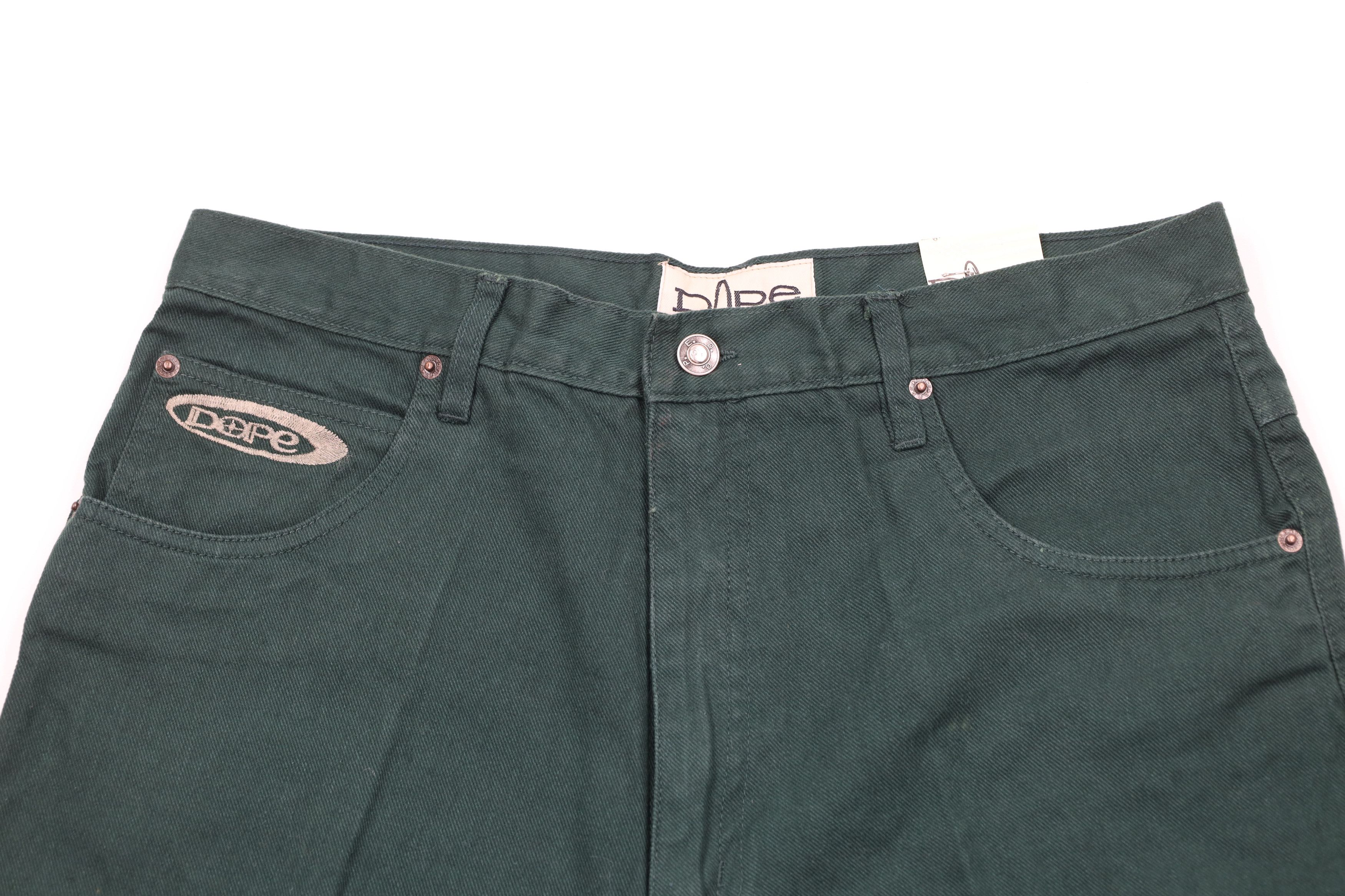Vintage NOS Vintage 90s Streetwear Fit Denim Shorts Jorts Green Size US 34 / EU 50 - 2 Thumbnail