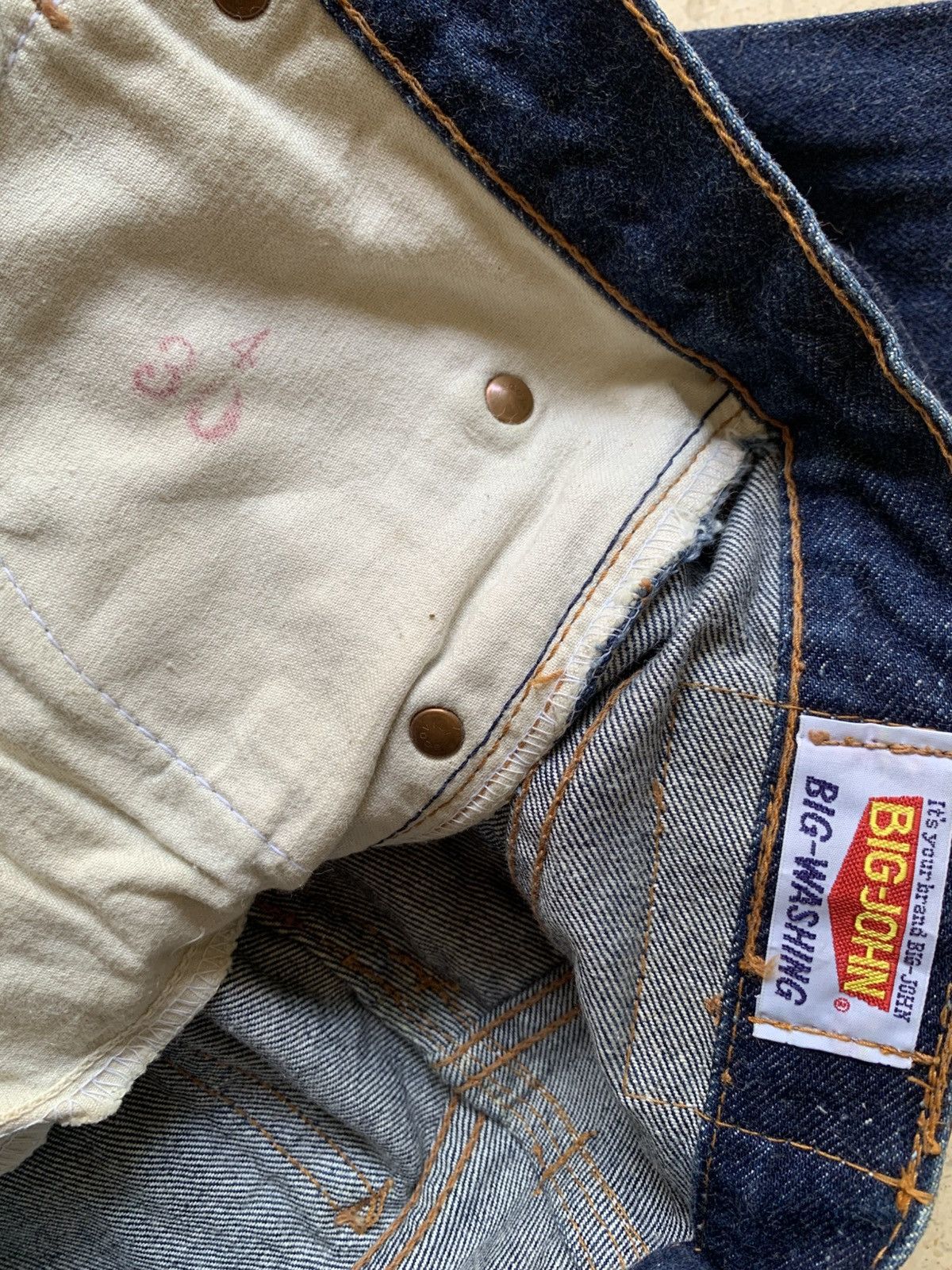 Big John × Japanese Brand × Vintage Vintage big john flared raw denim pant Size US 28 / EU 44 - 7 Thumbnail