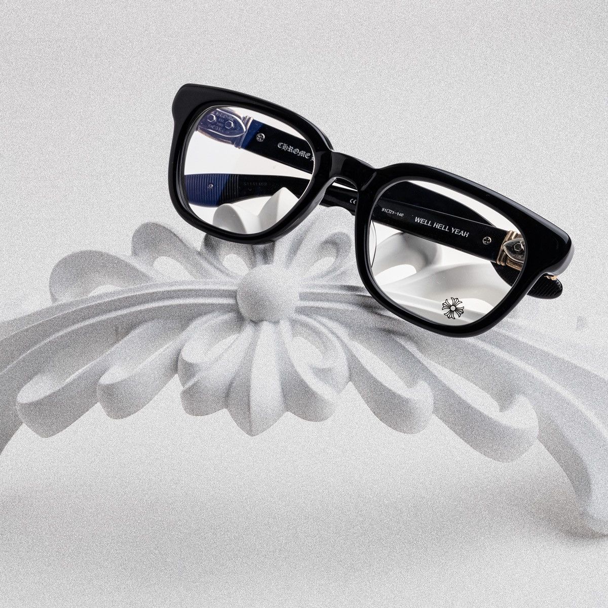 Chrome Hearts CHROME HEARTS WELL HELL YEAH BLACK GLASSES Size ONE SIZE - 6 Thumbnail