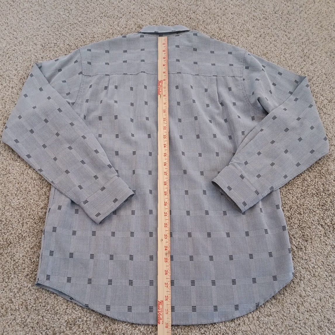 Marcs Marc Edwards Shirt Mens Medium Gray Black Geometric Long Sleeve Button Up Size US M / EU 48-50 / 2 - 5 Thumbnail