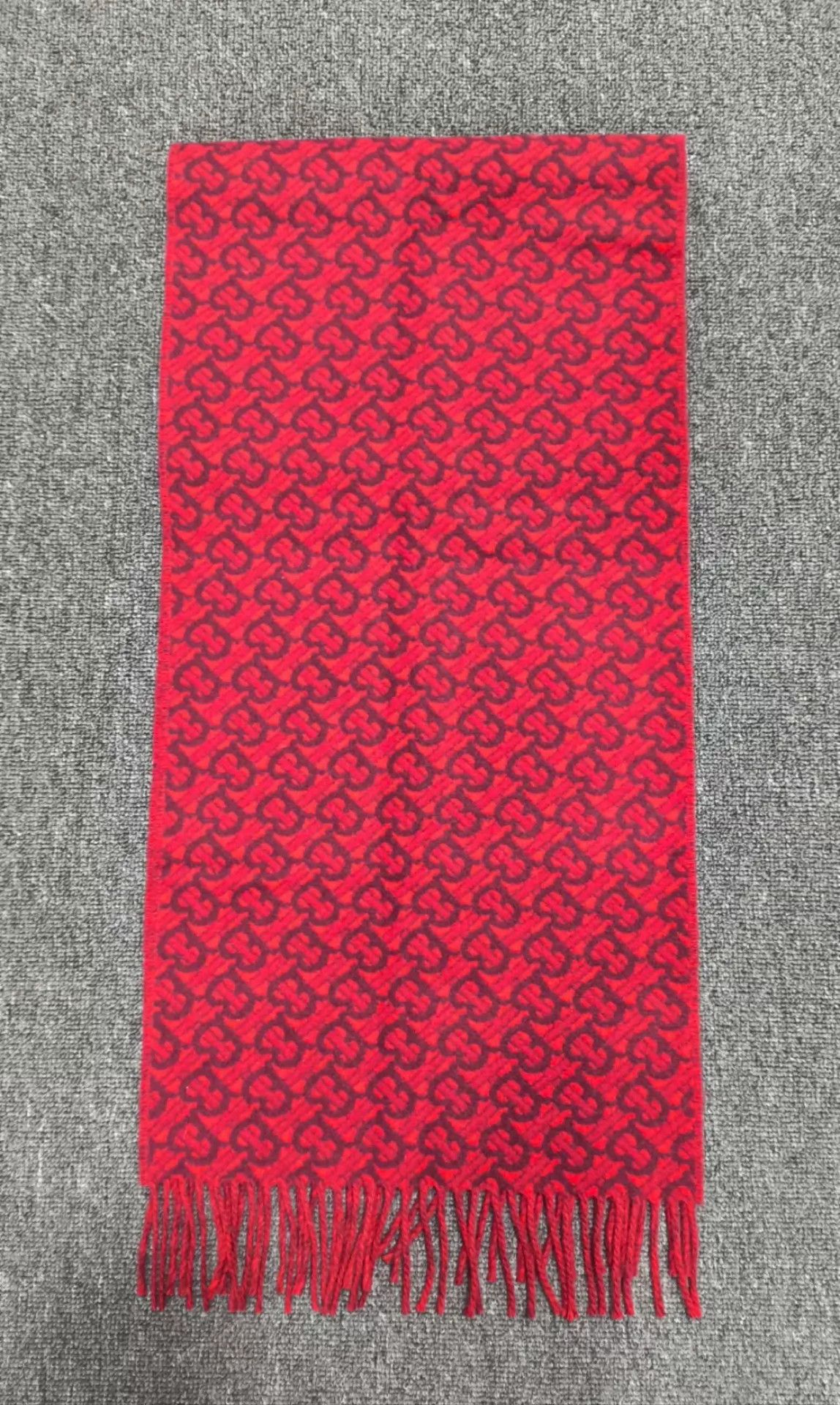 Burberry Burberry TB Allover Print Cashmere Scarf Red Size ONE SIZE - 1 Thumbnail