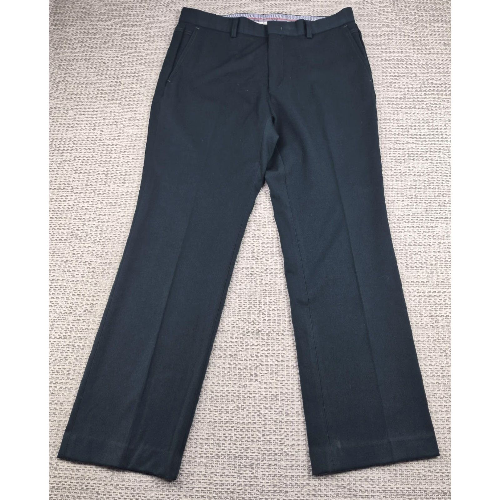 Vintage VTG Louis Castel Dress Pants Mens 32x28 Green Stretch Flat Front Zip Front Pockets Logo Casual Business Mens Size US 32 / EU 48 - 2 Thumbnail