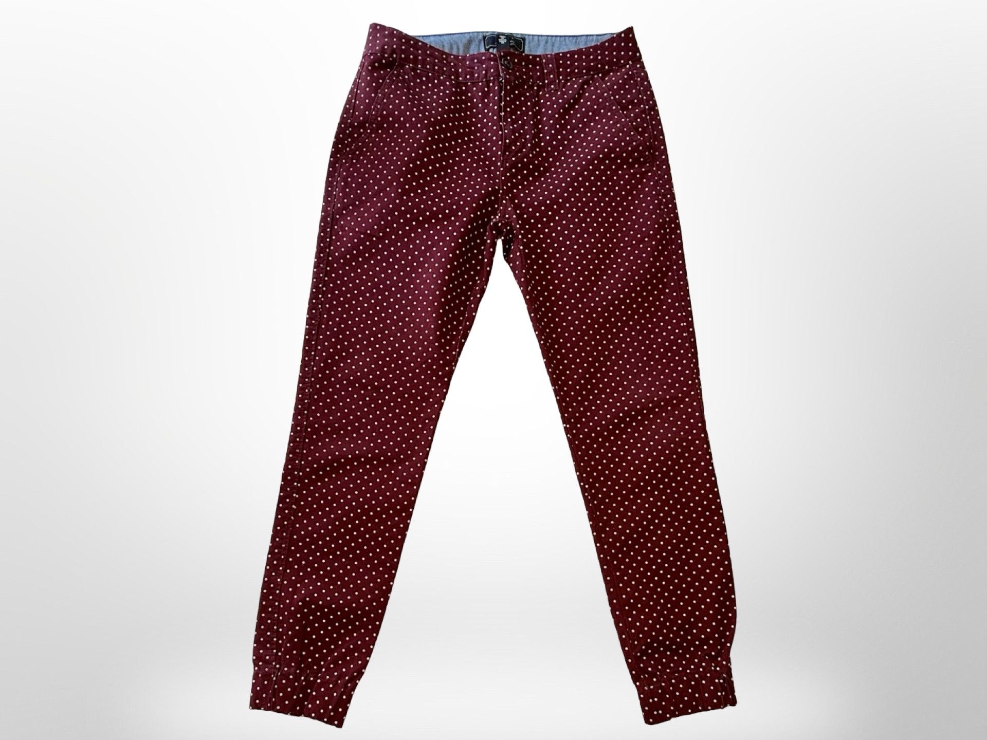 21 Men 21 Men Burgundy Polka Dot Pant Size US 29 - 3 Thumbnail